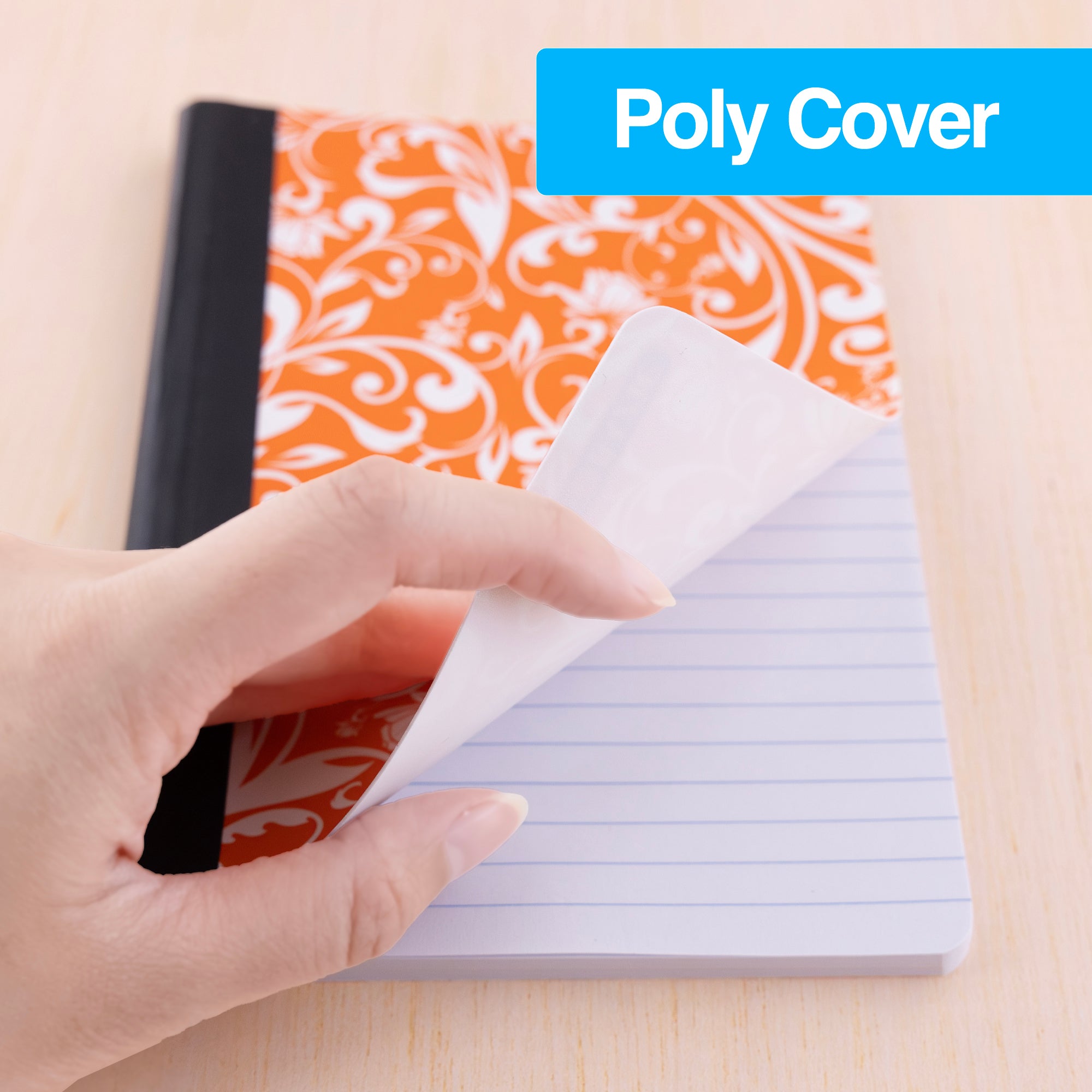 Floral Poly Composition Book, 80 Sheets, Sewn-Binding Book