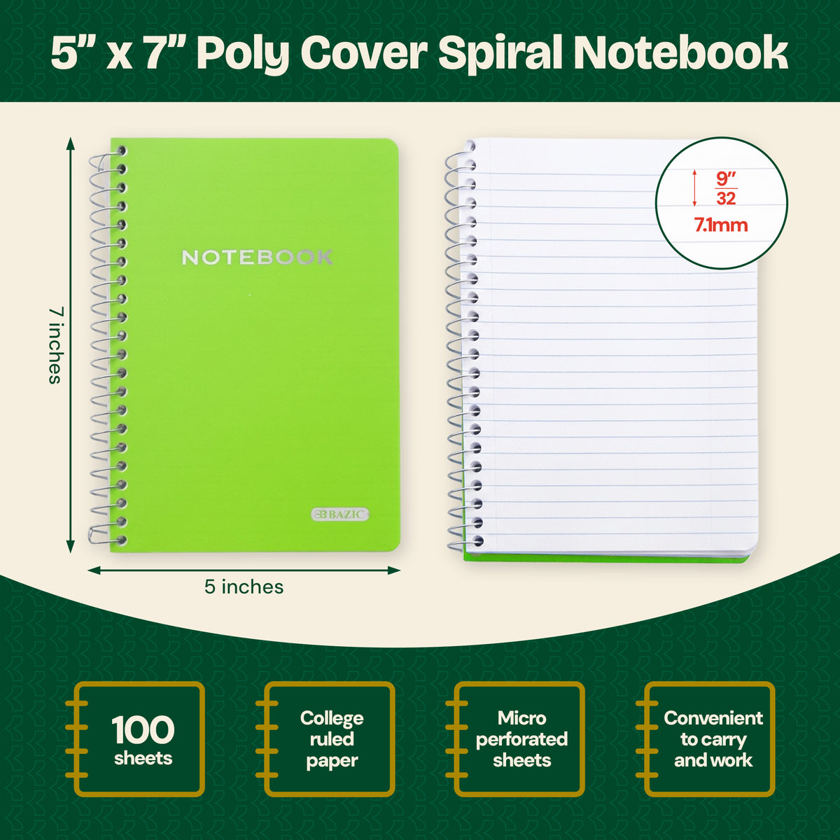 College-Ruled Personal Assignment Notebook, 5x7