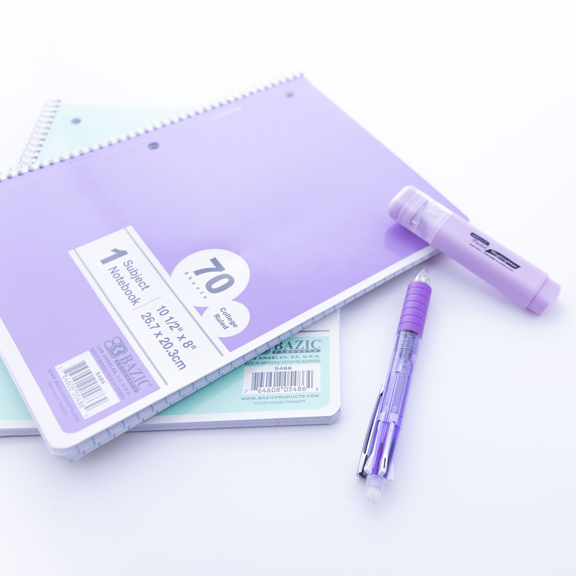 C/R 70 Ct. 1-Subject Pastel Spiral Notebook