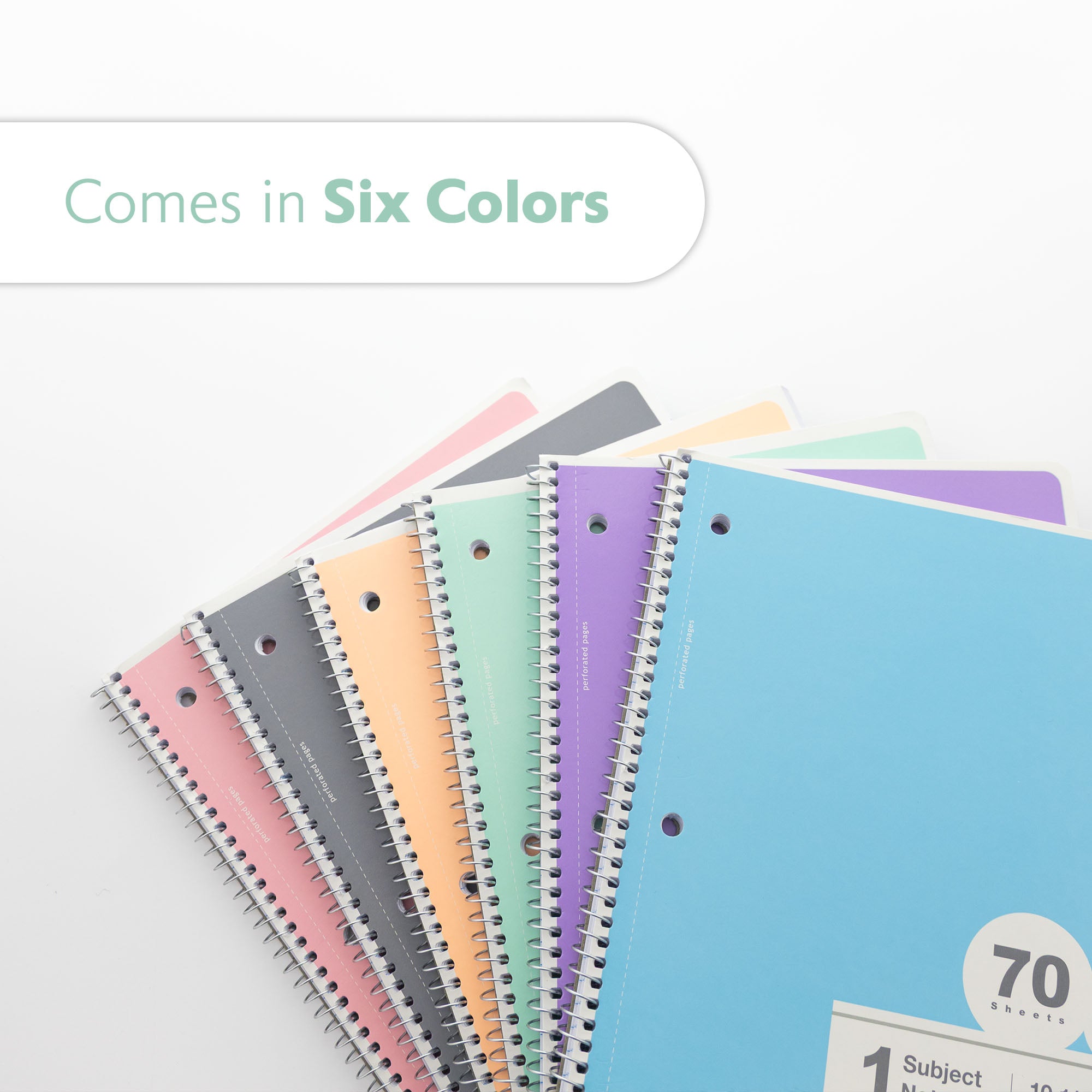 Pastel 1-Subject Spiral Notebook, Wide-Ruled