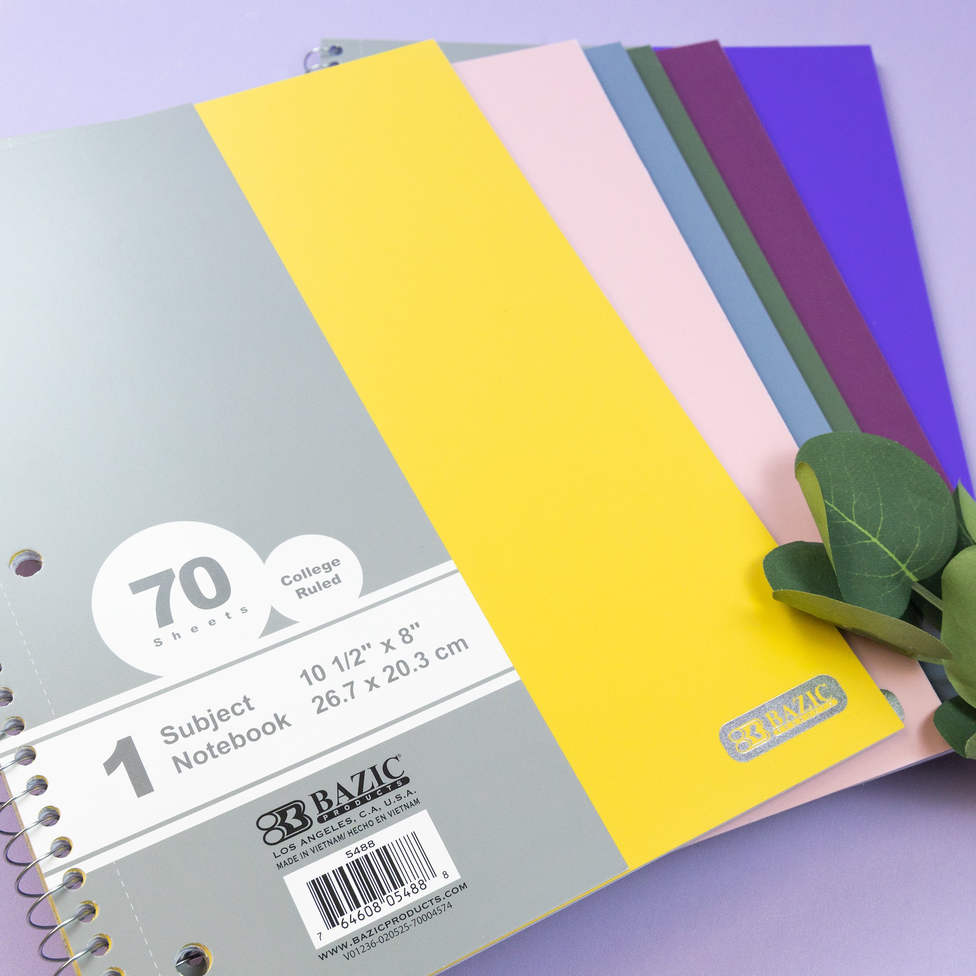 College Ruled Morandi 1-Subject Spiral Notebook, 70 Sheets