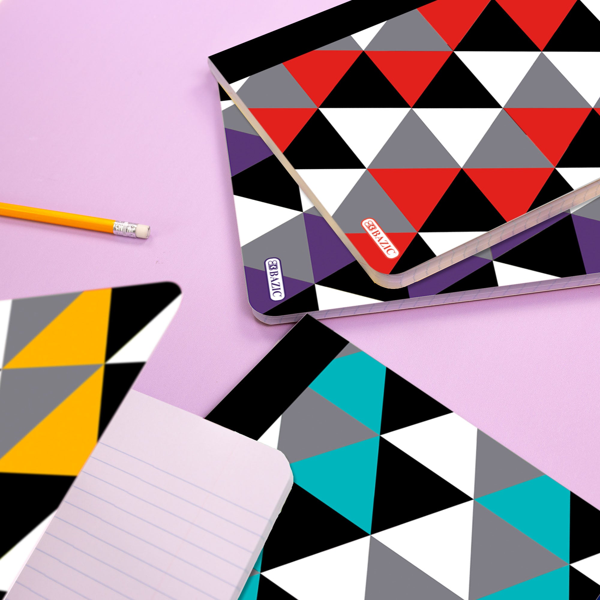 College Ruled Geometric Composition Book, 100 Sheets