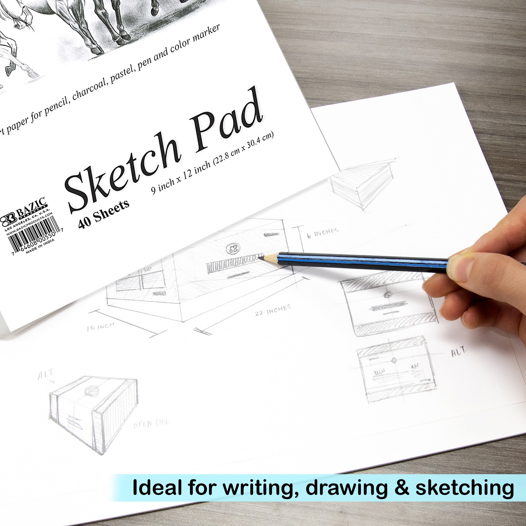 Sketch Pad, 40 Sheets, 9" x 12"
