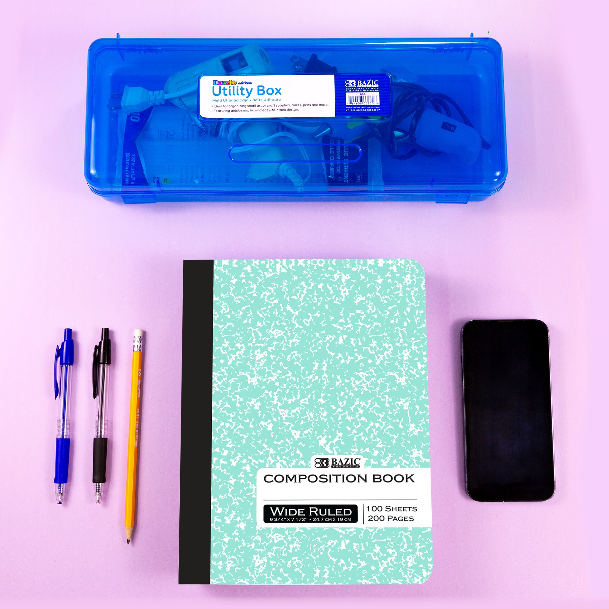 Pastel Marble Composition Notebook, Wide-Ruled