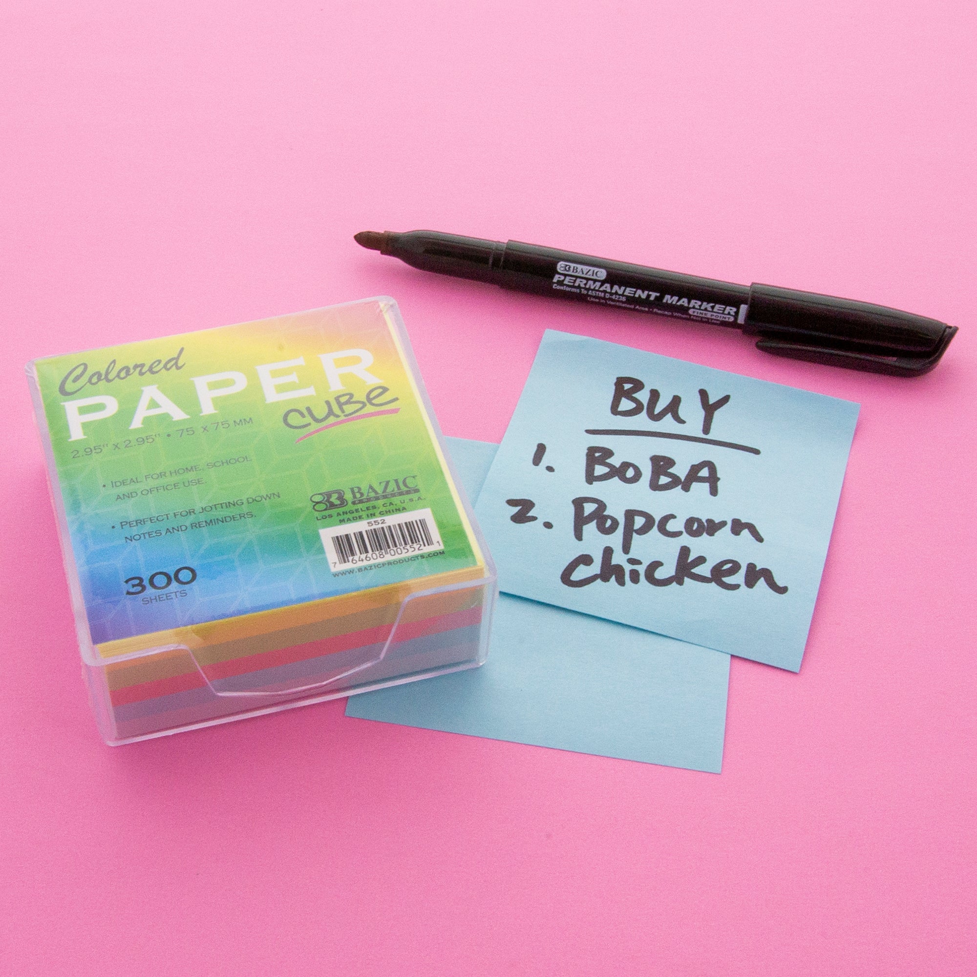 Colored Paper Cube, 2.95" x 2.95", 300 Sheets