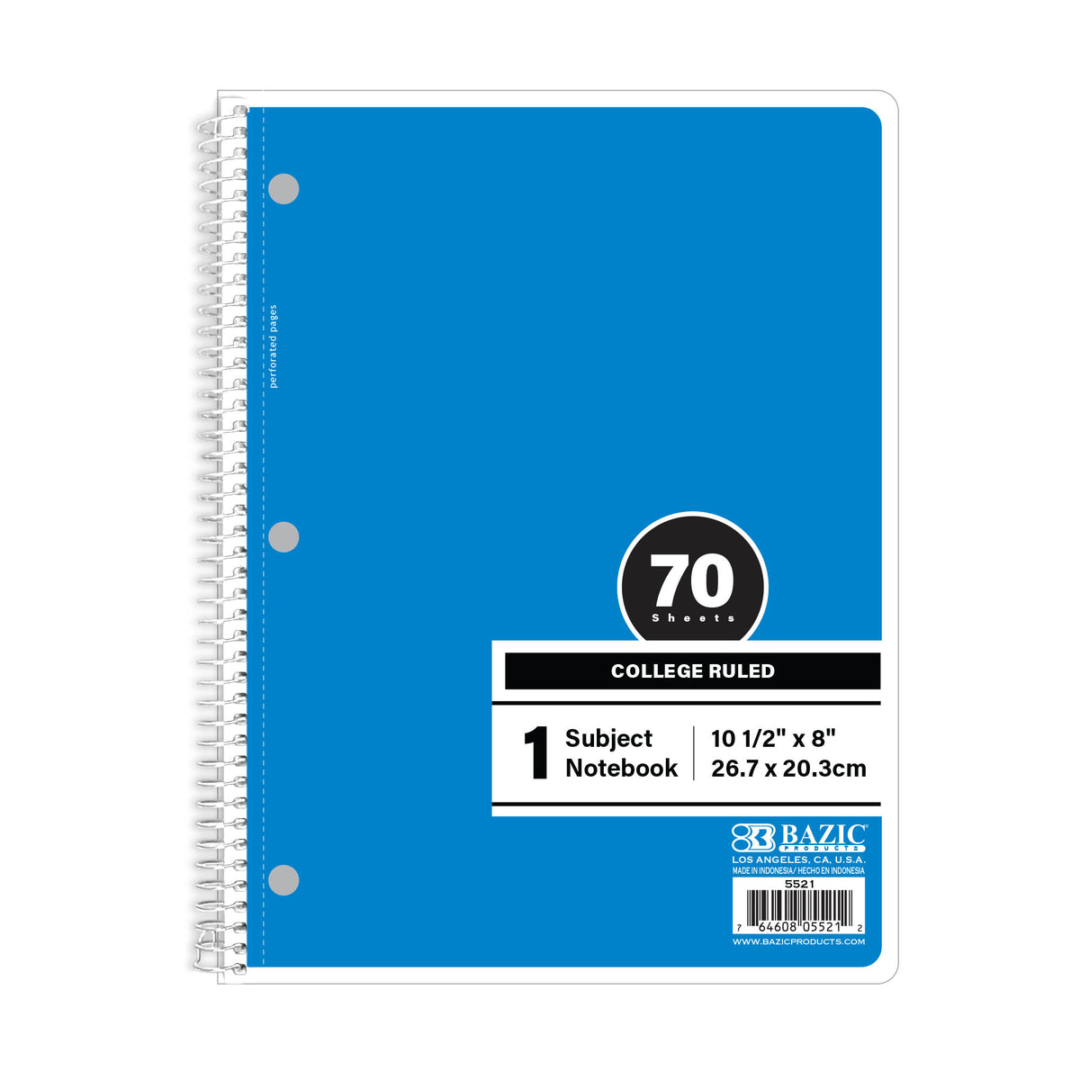 C/R 70 Ct. 1-Subject Blue Spiral Notebook