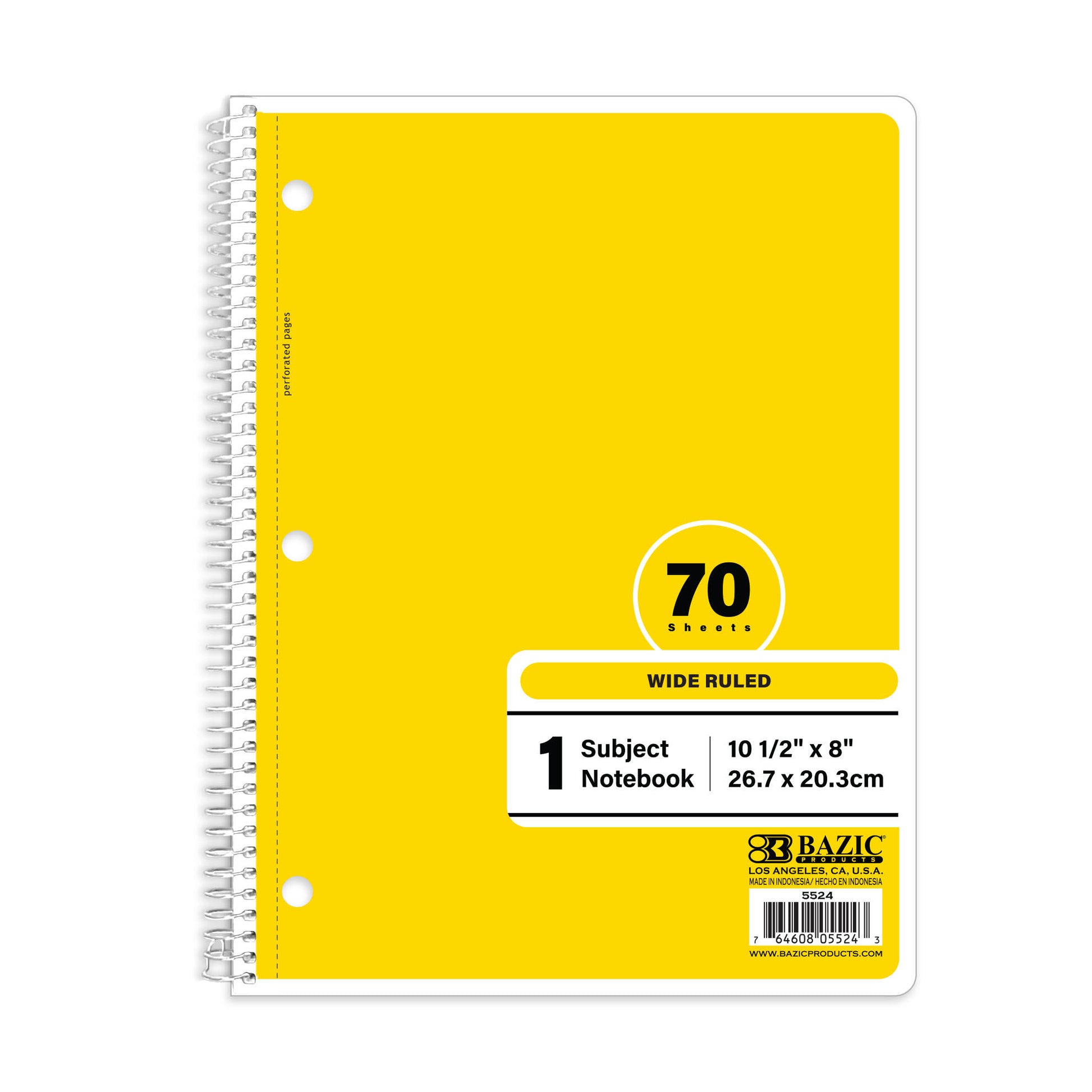 Subject Yellow Spiral Notebook
