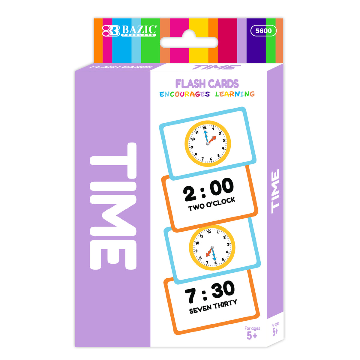 BAZIC Telling Time Flash Cards, 36 Cards