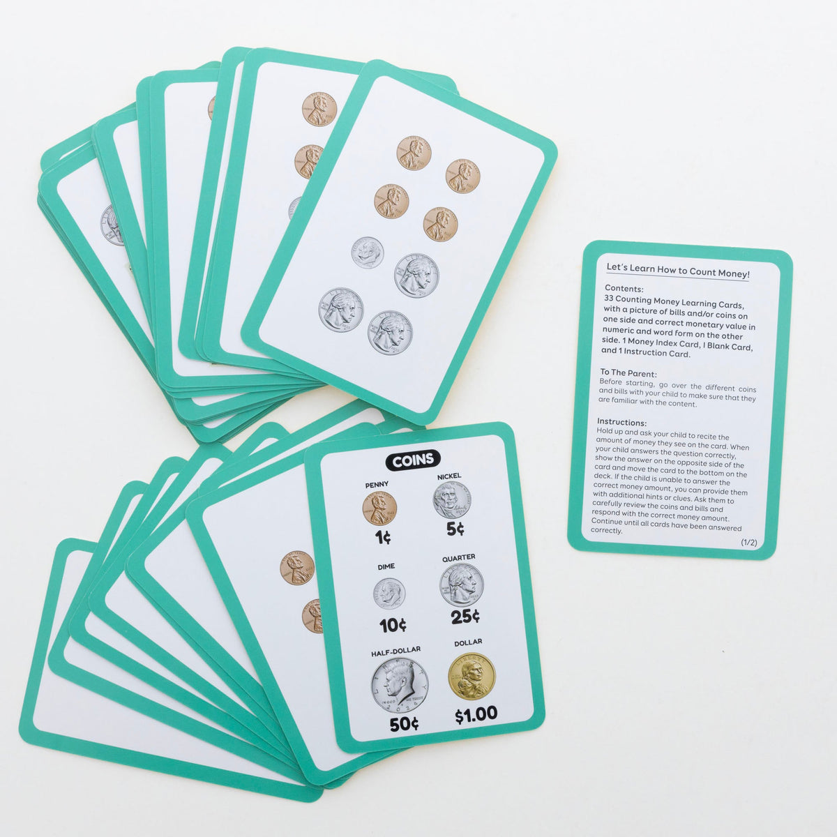 Money Flash Cards, 36 Cards