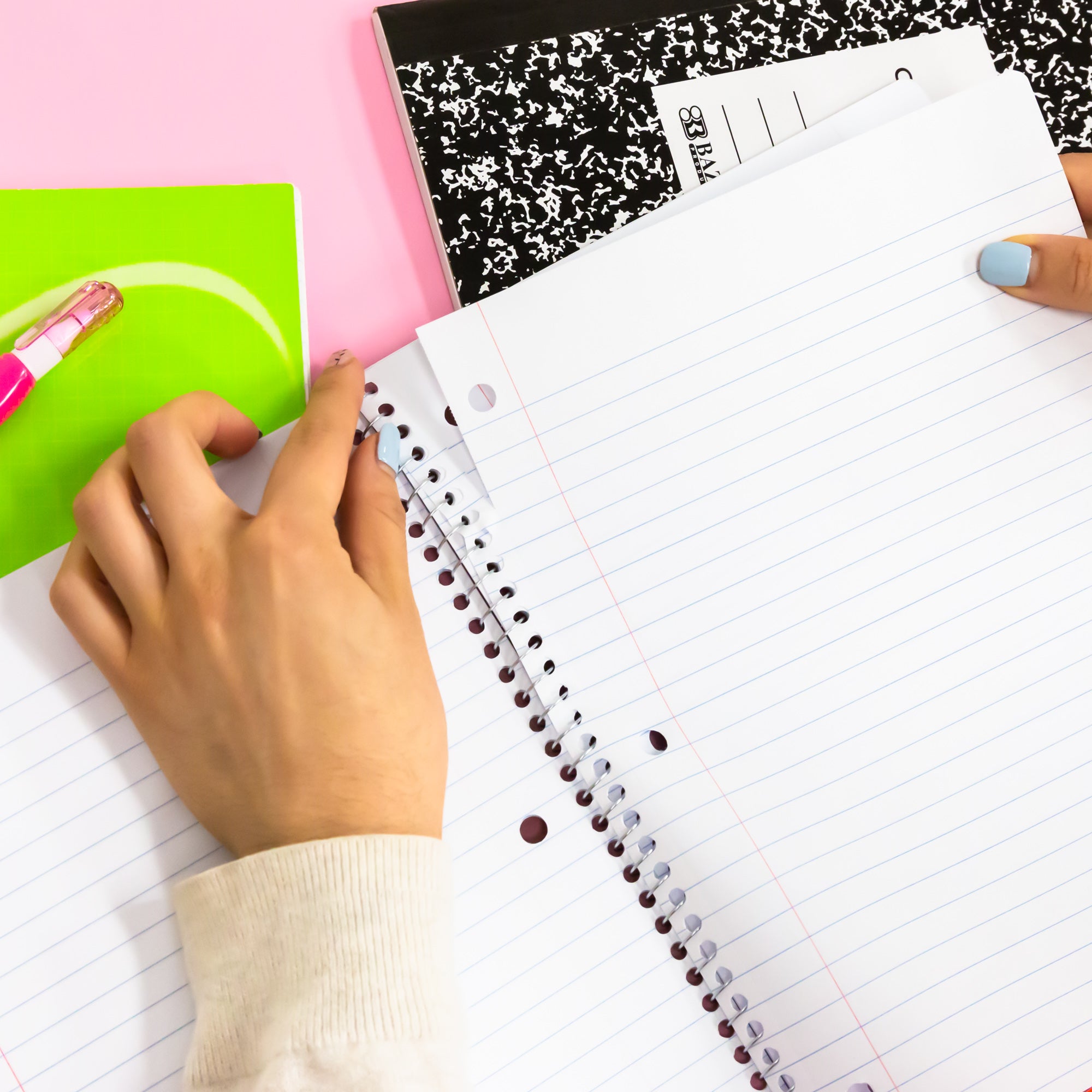 3-Subject Notebook, College Ruled, 120 Sheets, Assorted