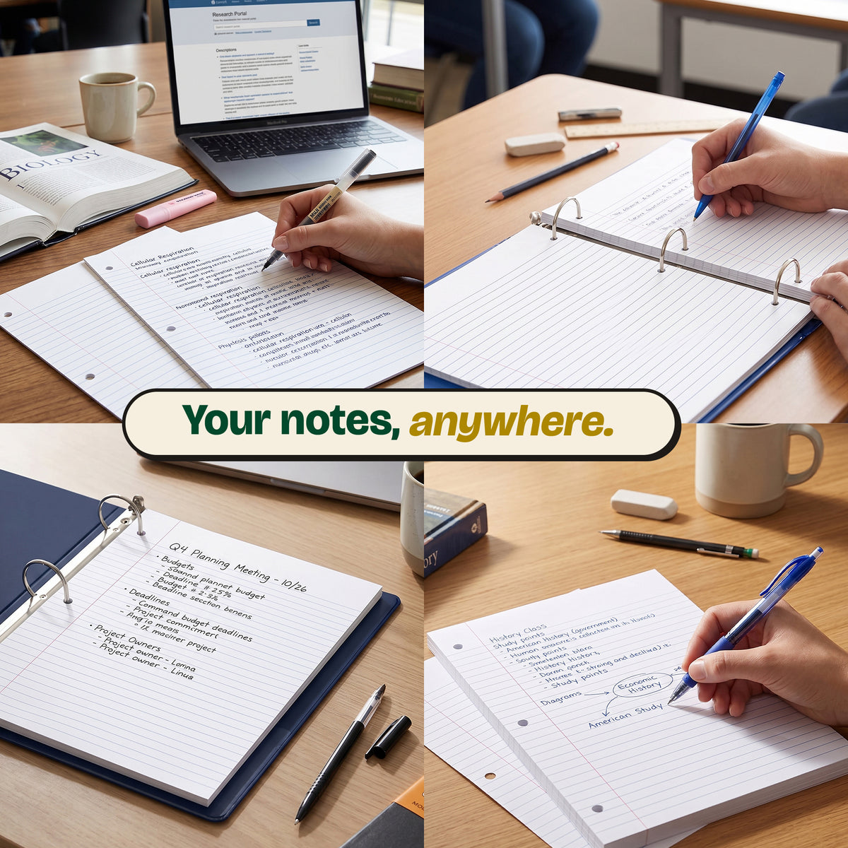 College-Ruled Filler Paper, 3-Hole Punched, 100 Sheets