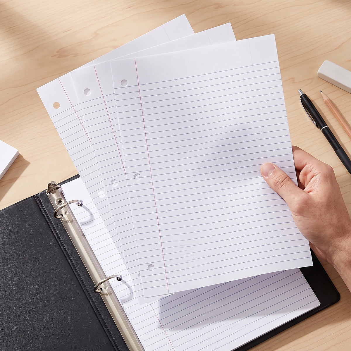 College-Ruled Filler Paper, 3-Hole Punched, 100 Sheets