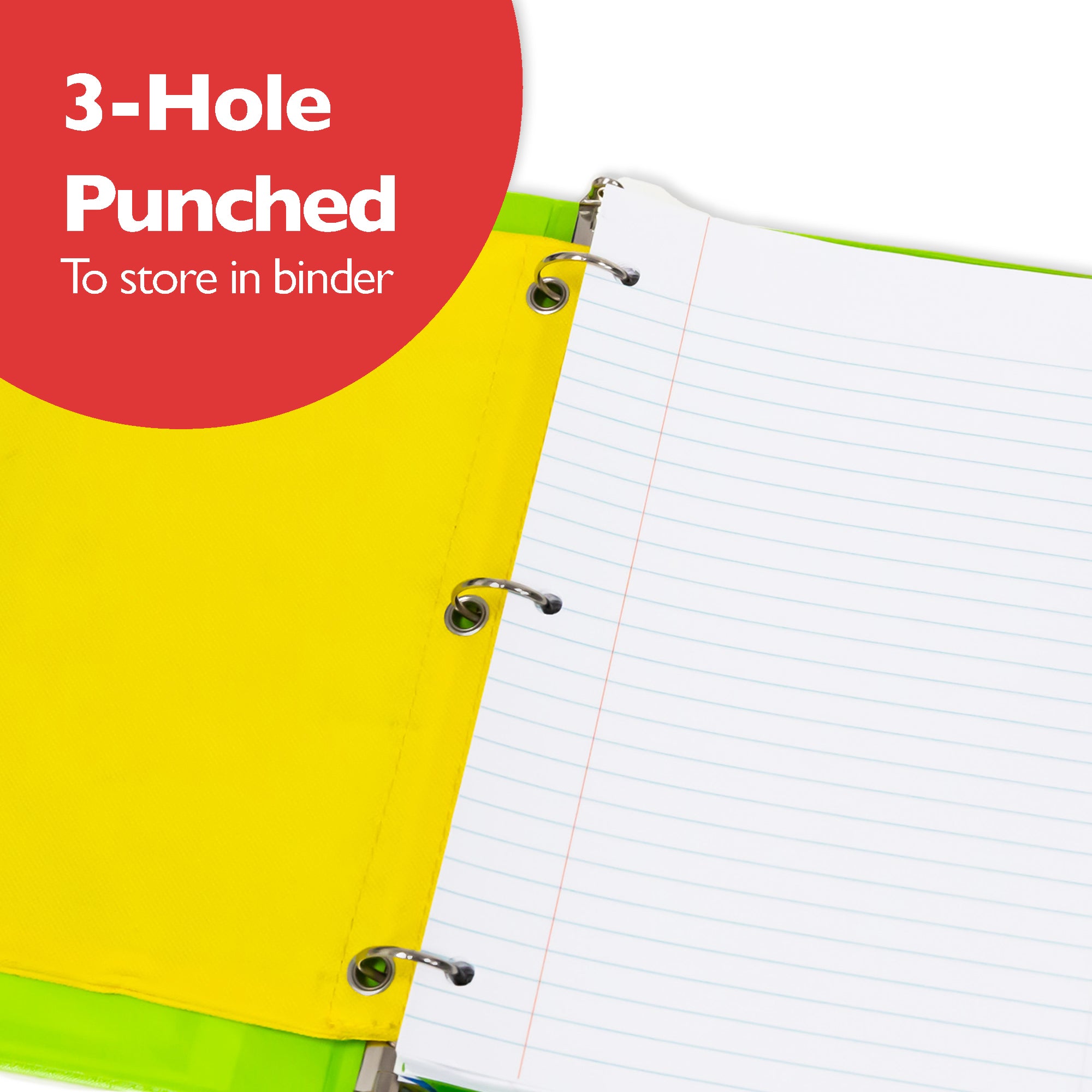 Wide Ruled Filler Paper, 100 Sheets, 3-Hole Punched