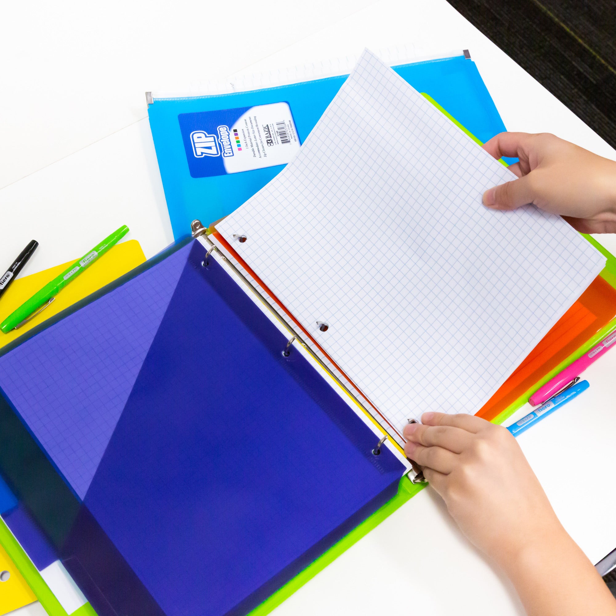 Quad Ruled Graph Filler Paper, 100 Sheets, 3-Hole Punched
