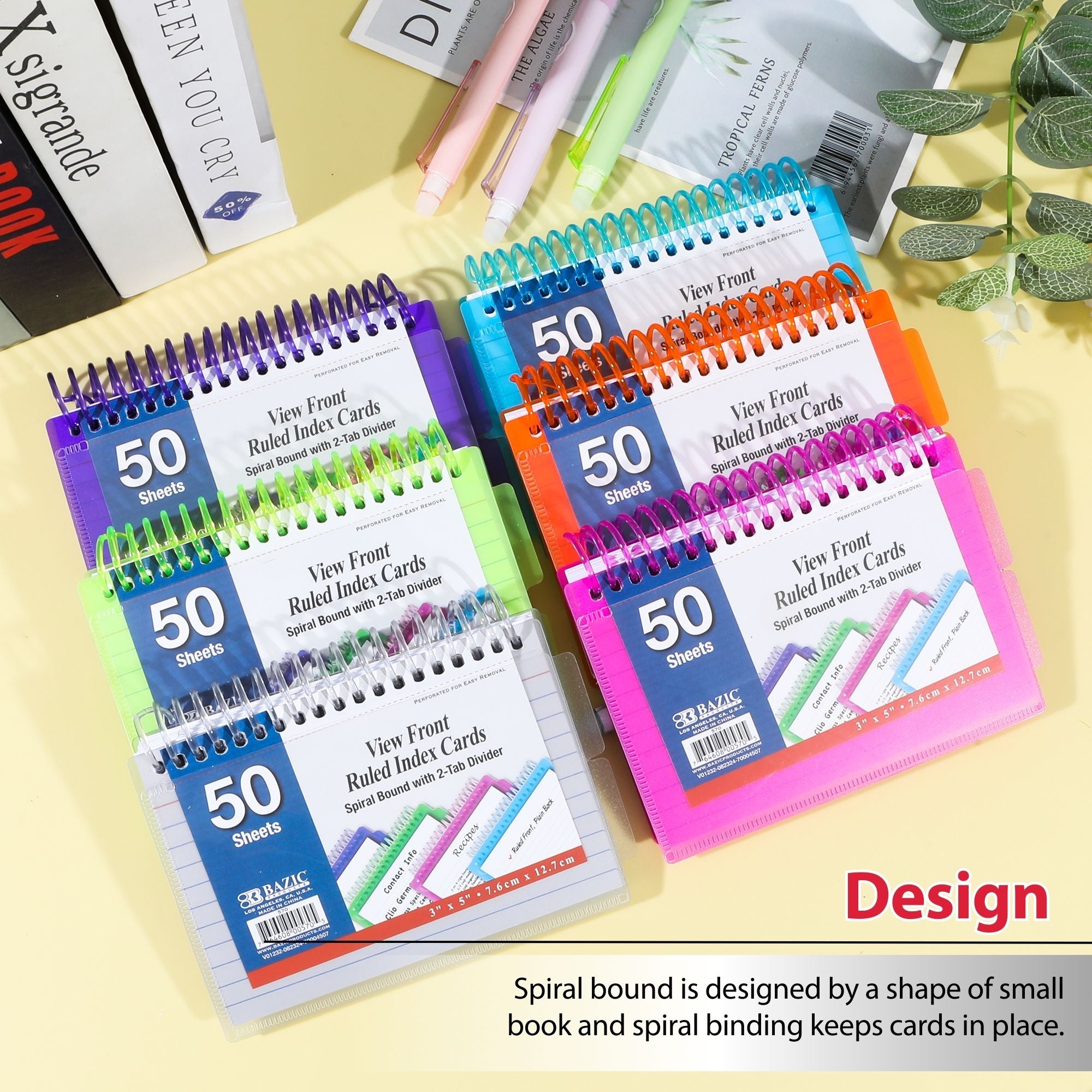 Ruled Index Cards, 3 x 5 in, Spiral Bound, Sturdy Card Stock
