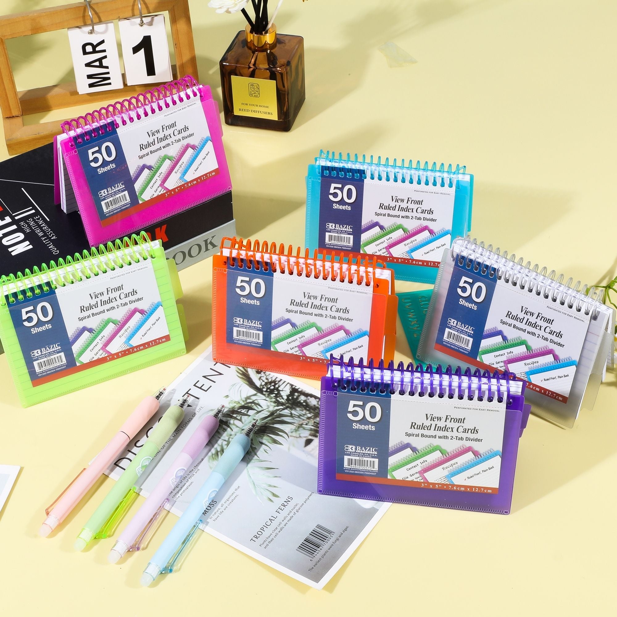 Ruled Index Cards, 3 x 5 in, Spiral Bound, Sturdy Card Stock