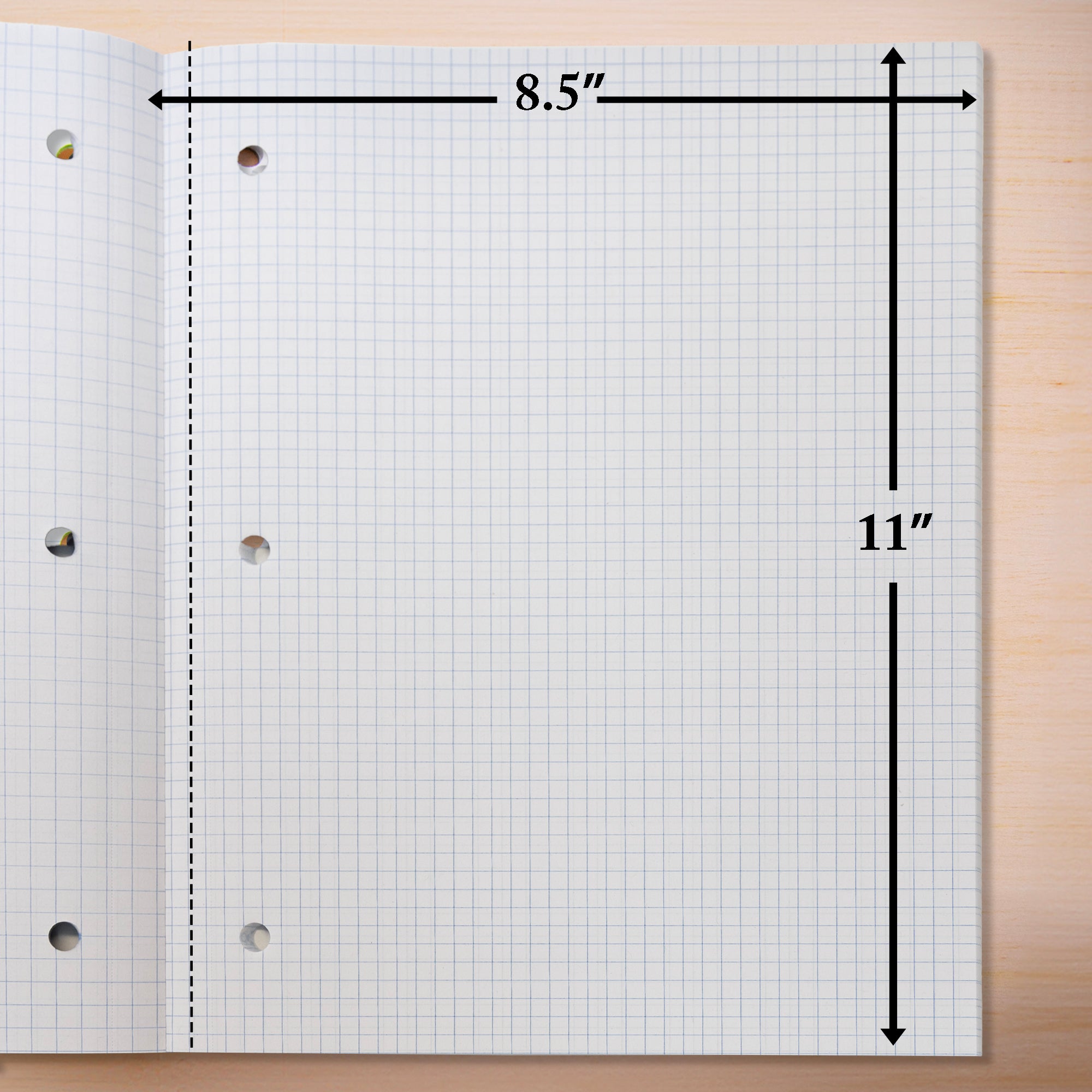 Graph Paper Notebook, 80 Sheets, 4/5 Quad, 8.5" x 11"