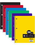 Notebook Spiral W/R 5-Subject 150 Ct.