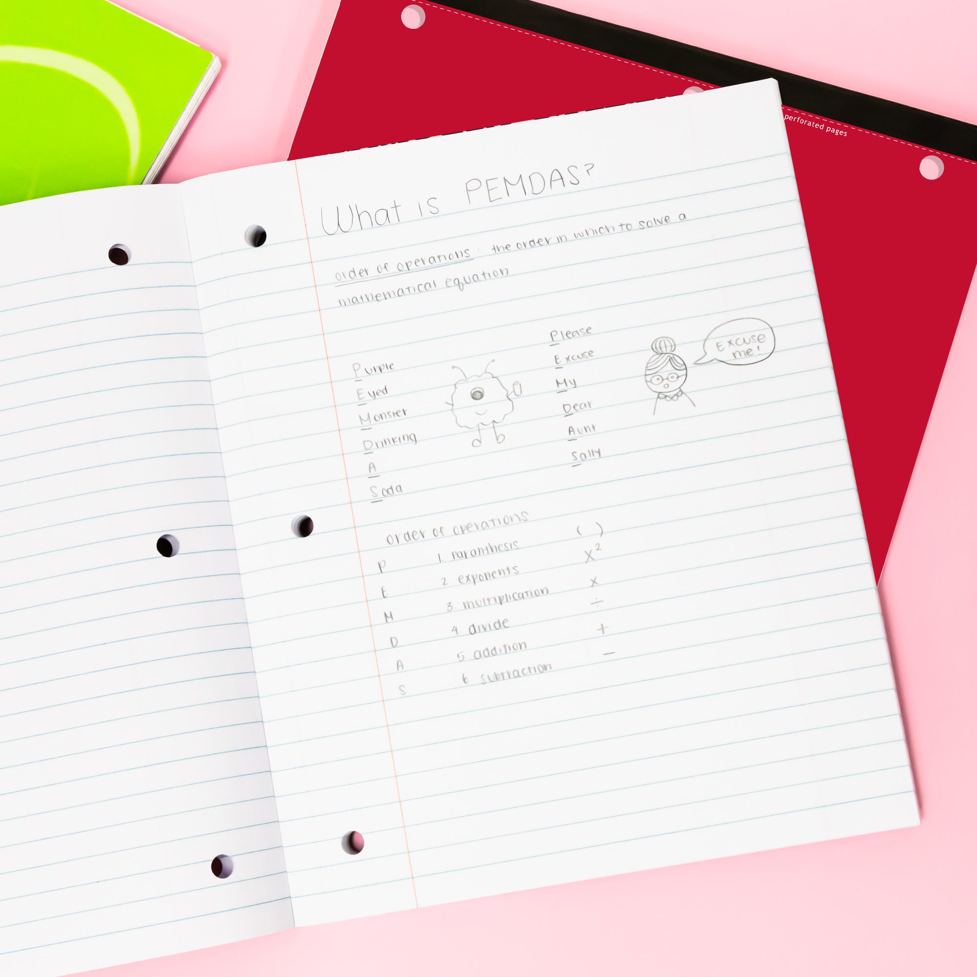 1 Subject Notebook, Wide Ruled, 80 Sheets, 10.5" x 8"