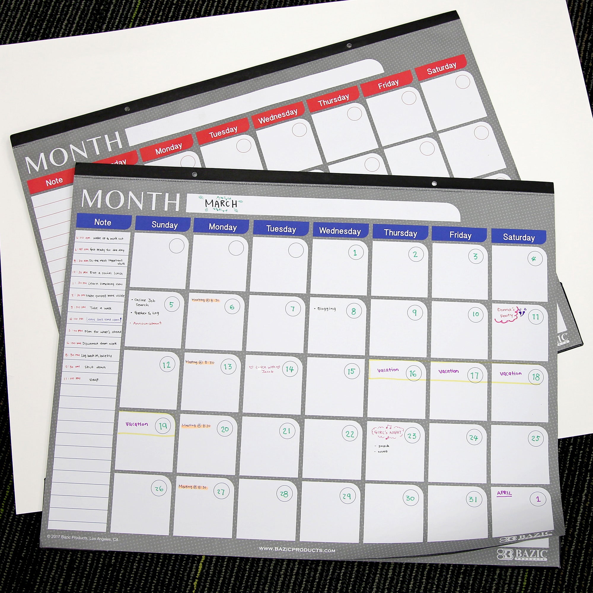 Undated 12-Month Desk Pad Calendar, 17 x 22 in