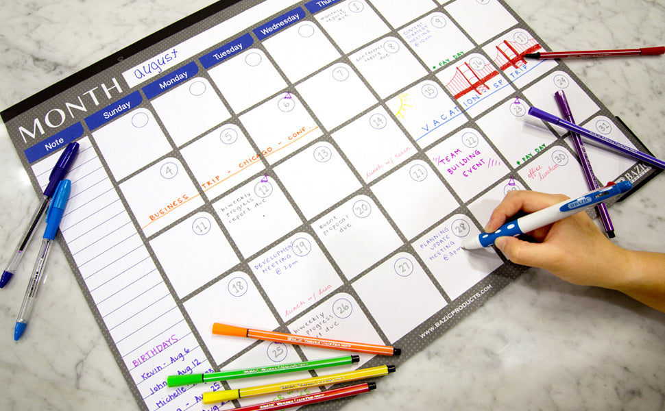 Undated 12-Month Desk Pad Calendar, 17 x 22 in