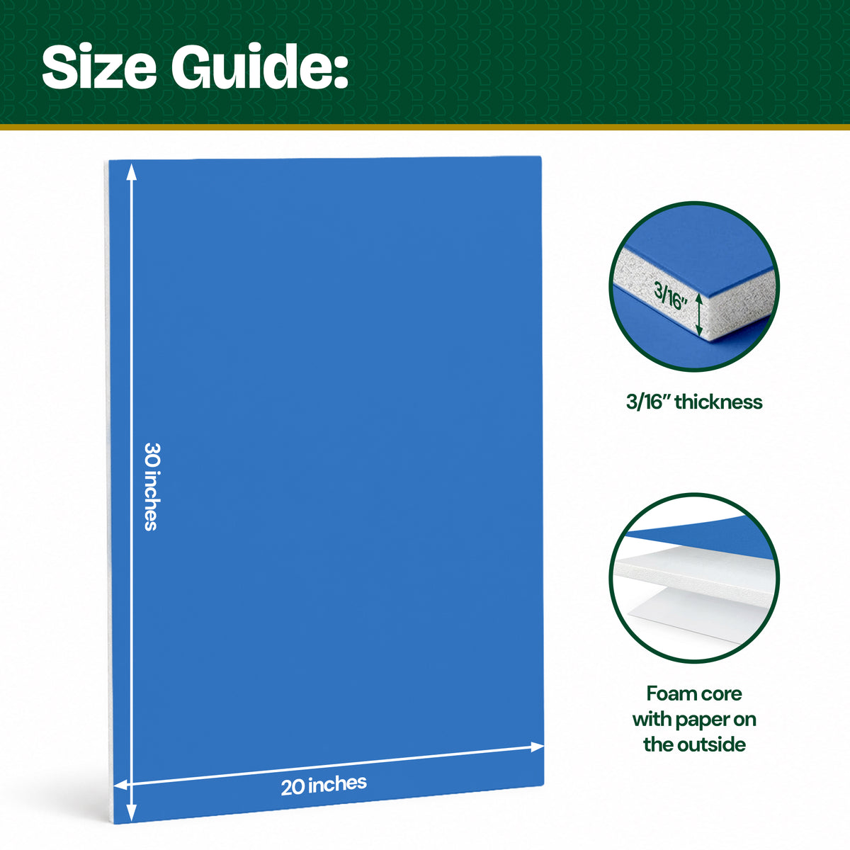 Blue Foam Board, 20 x 30 in, 3/16 in Thick