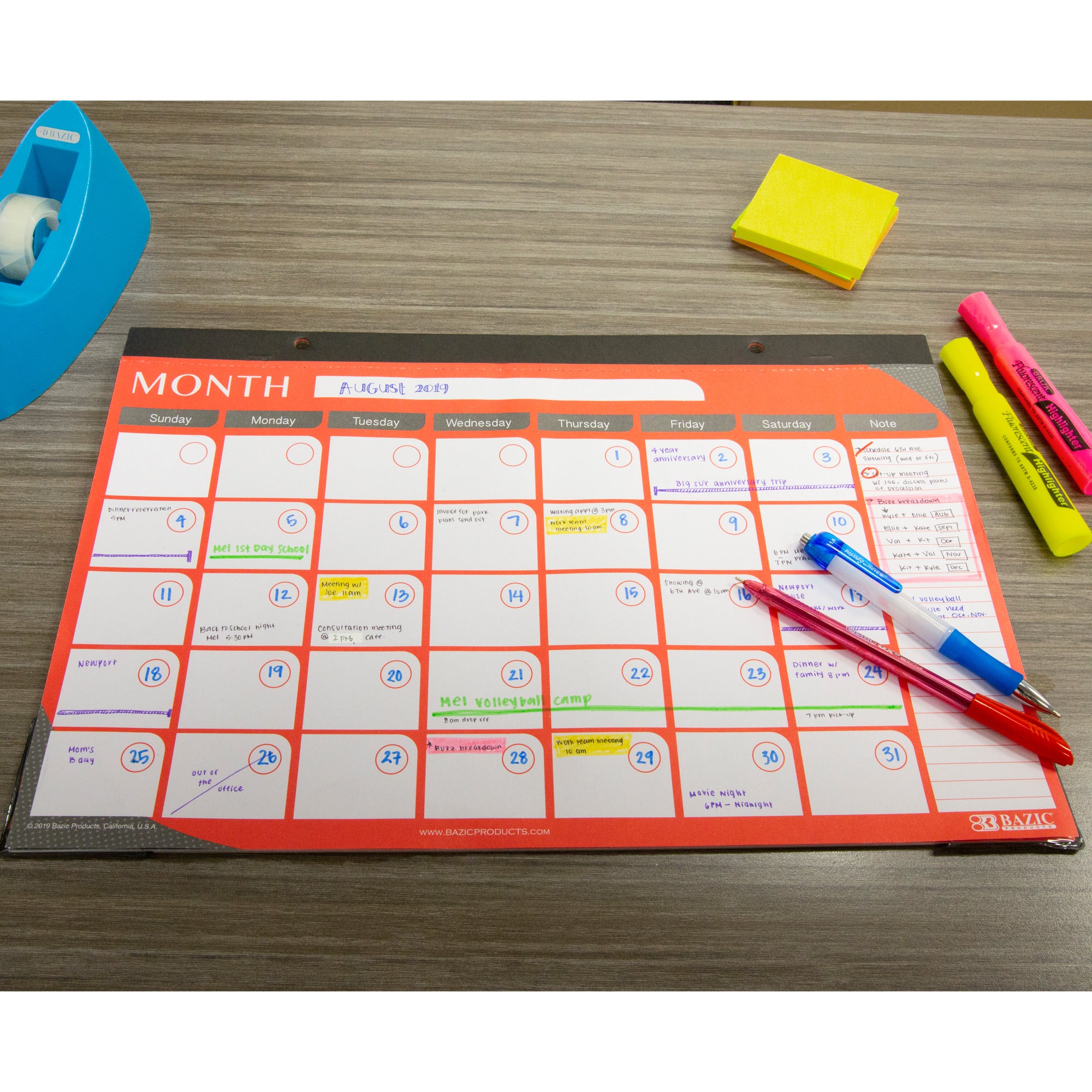 Undated 12-Month Desk Pad Calendar, 11 x 17 in
