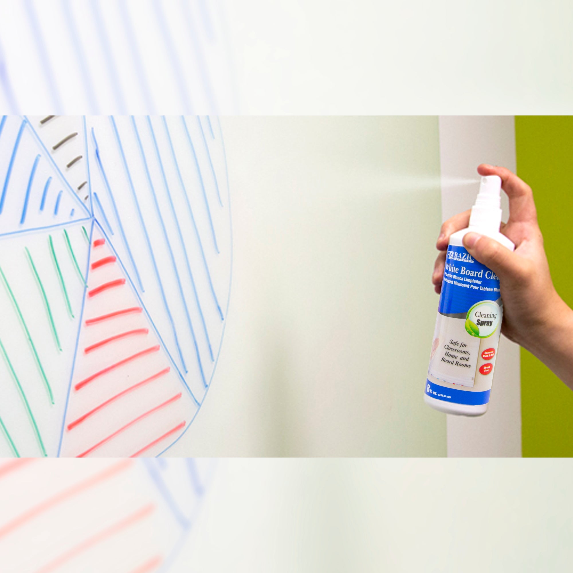 Whiteboard Cleaner Spray, 8 oz, for Dry Erase Boards