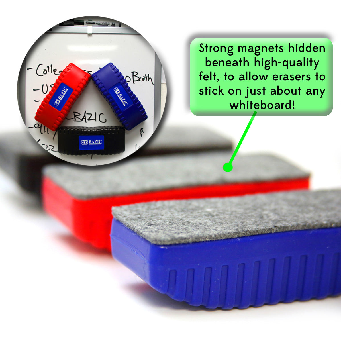 Ergonomic Magnetic Whiteboard Eraser, Magnet-Parks On Board