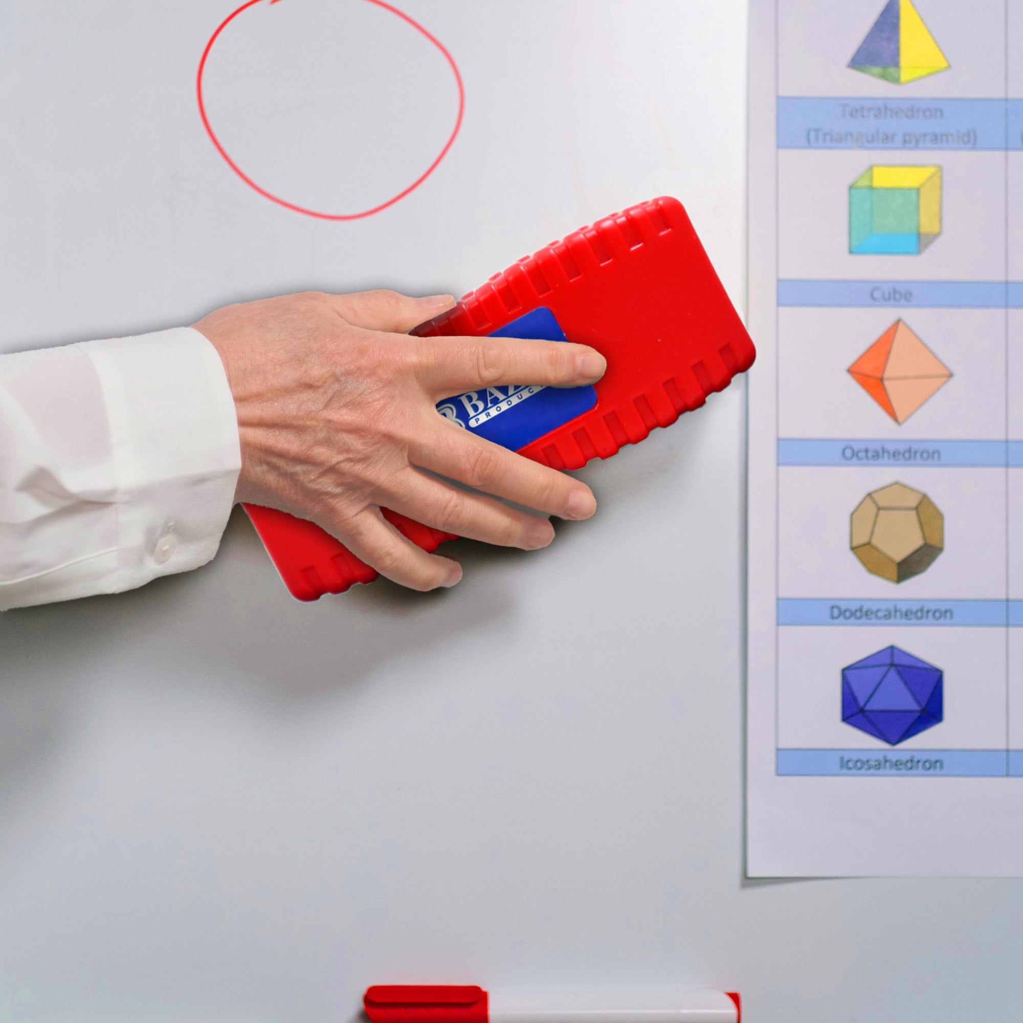 Ergonomic Magnetic Whiteboard Eraser, Magnet-Parks On Board