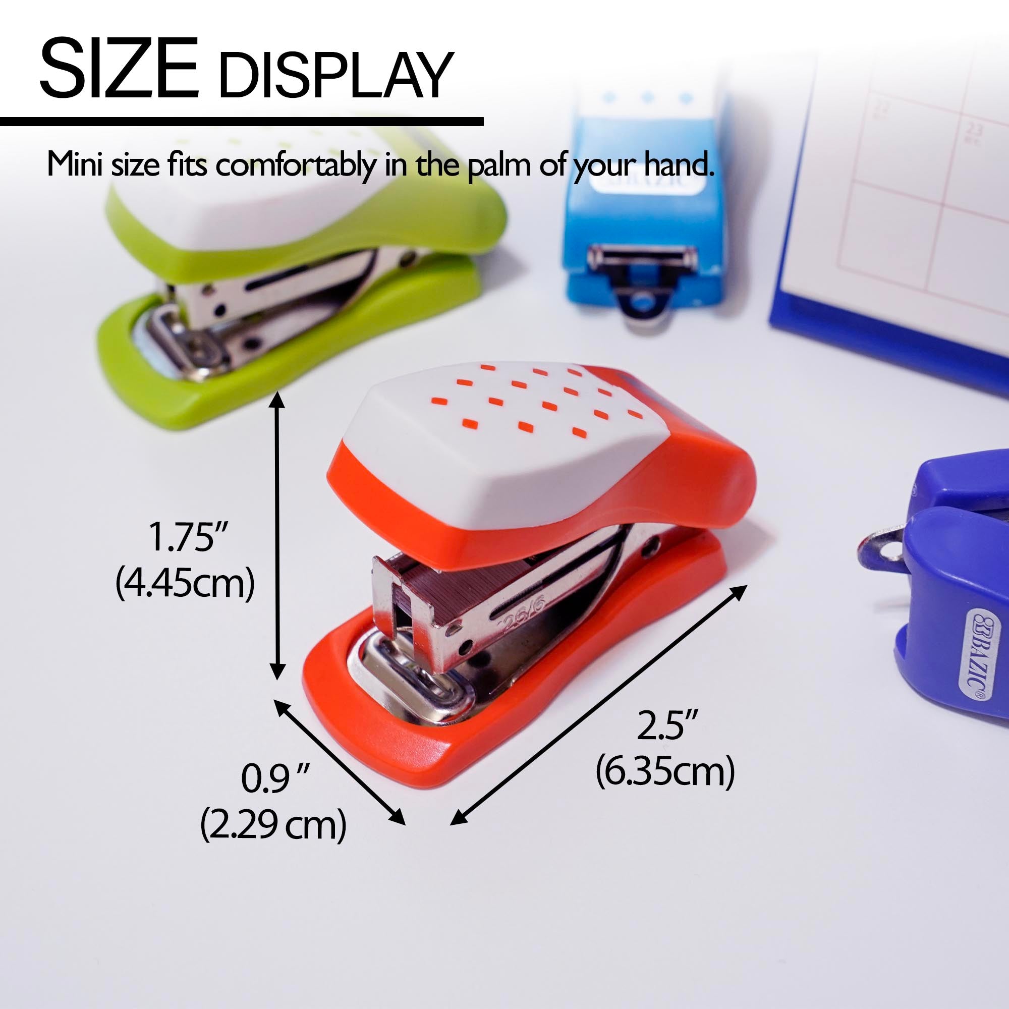 Mini Cushion Grip Stapler with 500 Staples, 26/6 Standard