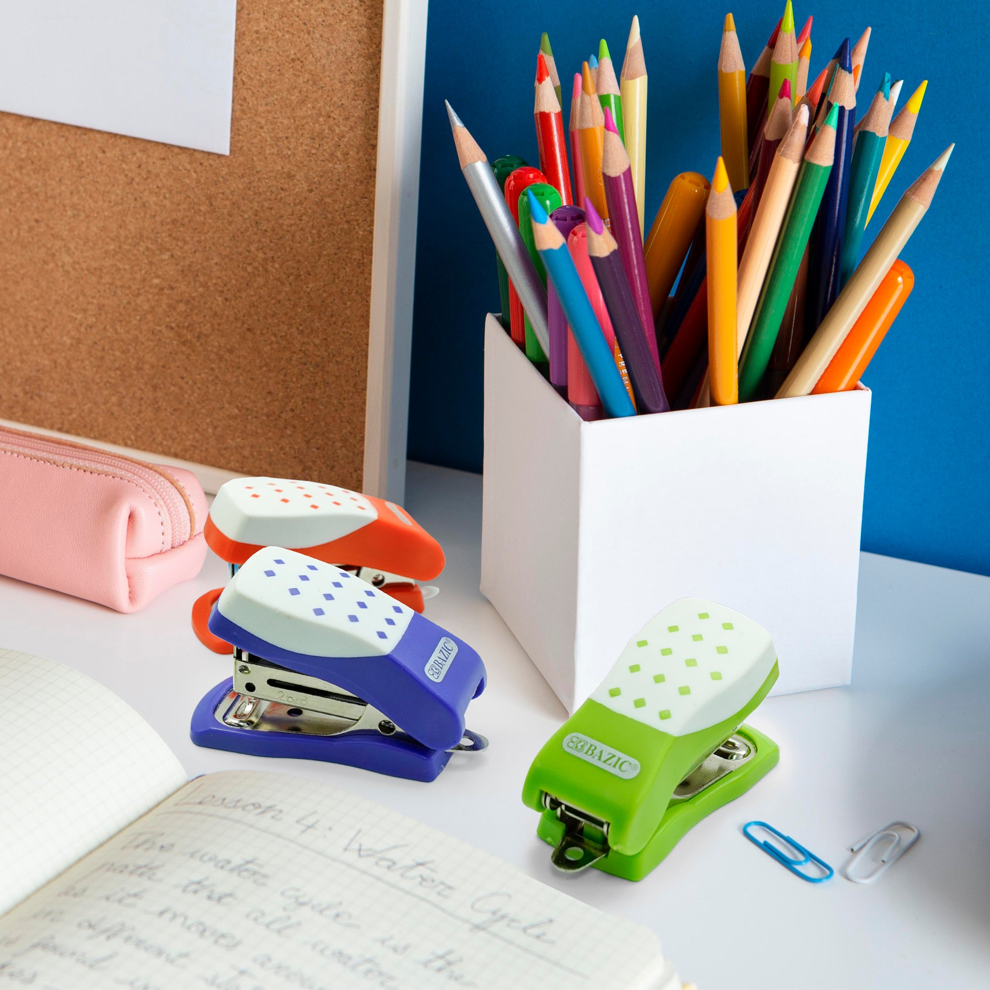 Mini Cushion Grip Stapler, 26/6, with 500 Staples