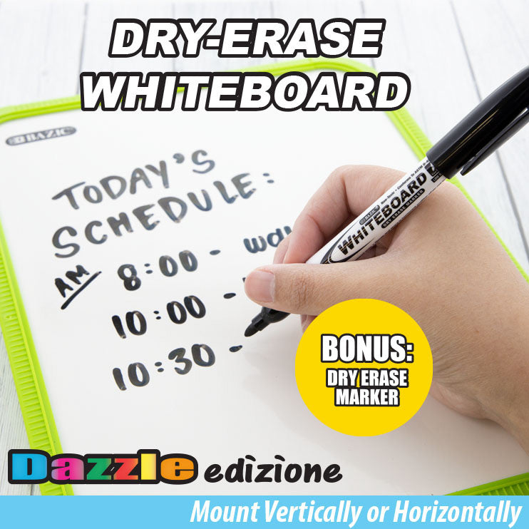 Assorted Color Dry Erase Board, 8.5 x 11 in, with Marker