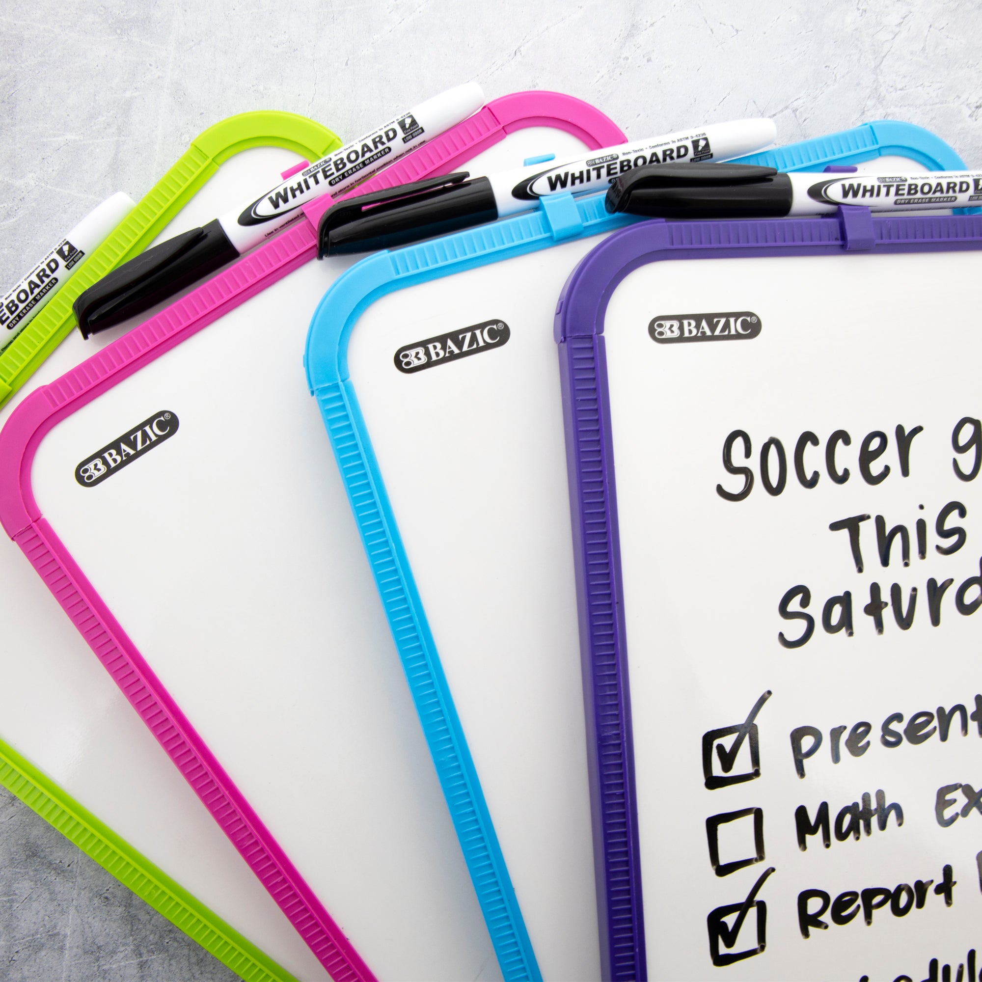 Assorted Color Dry Erase Board, 8.5 x 11 in, with Marker
