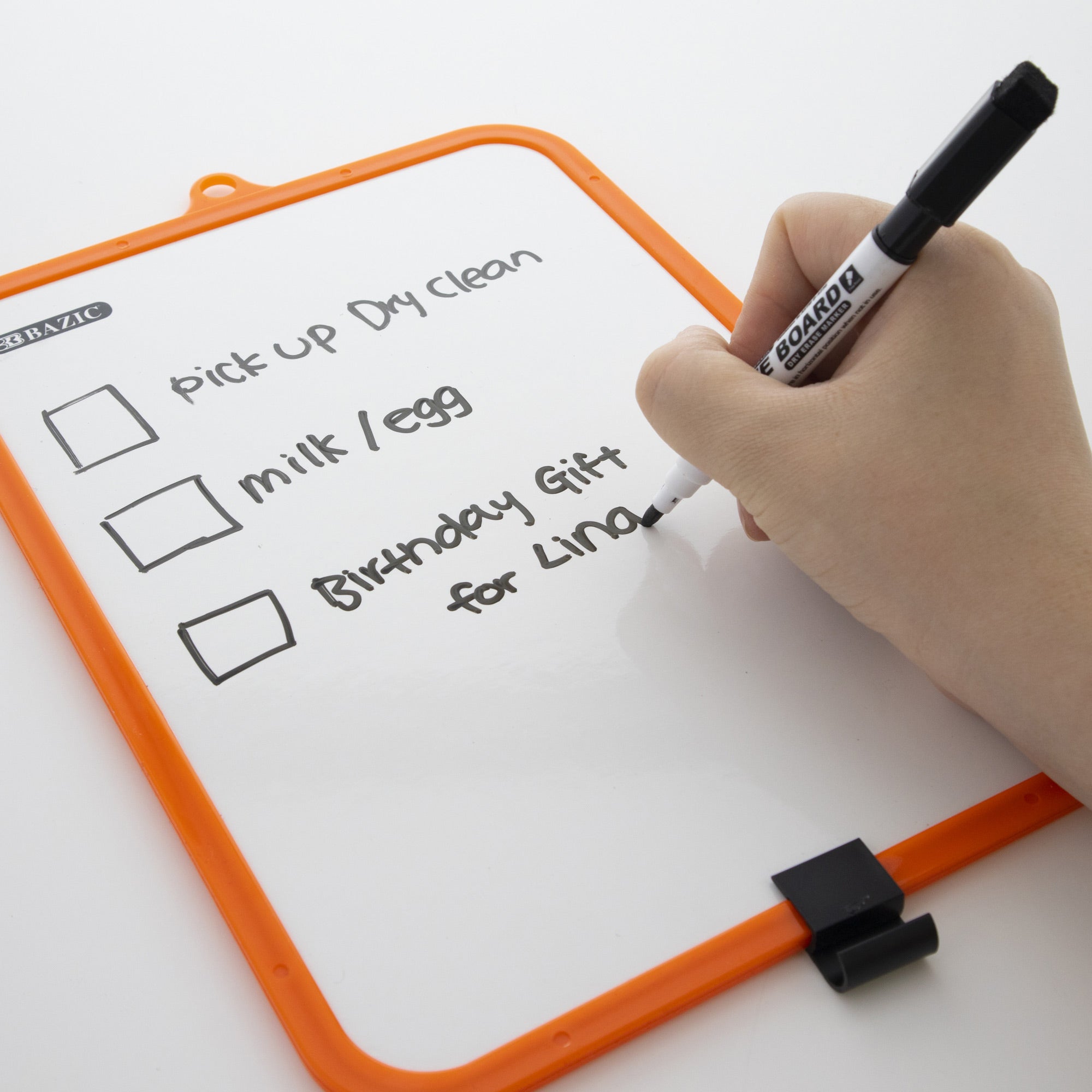 Double-Sided Dry Erase Board, 7.4 x 10.3 in, with Marker