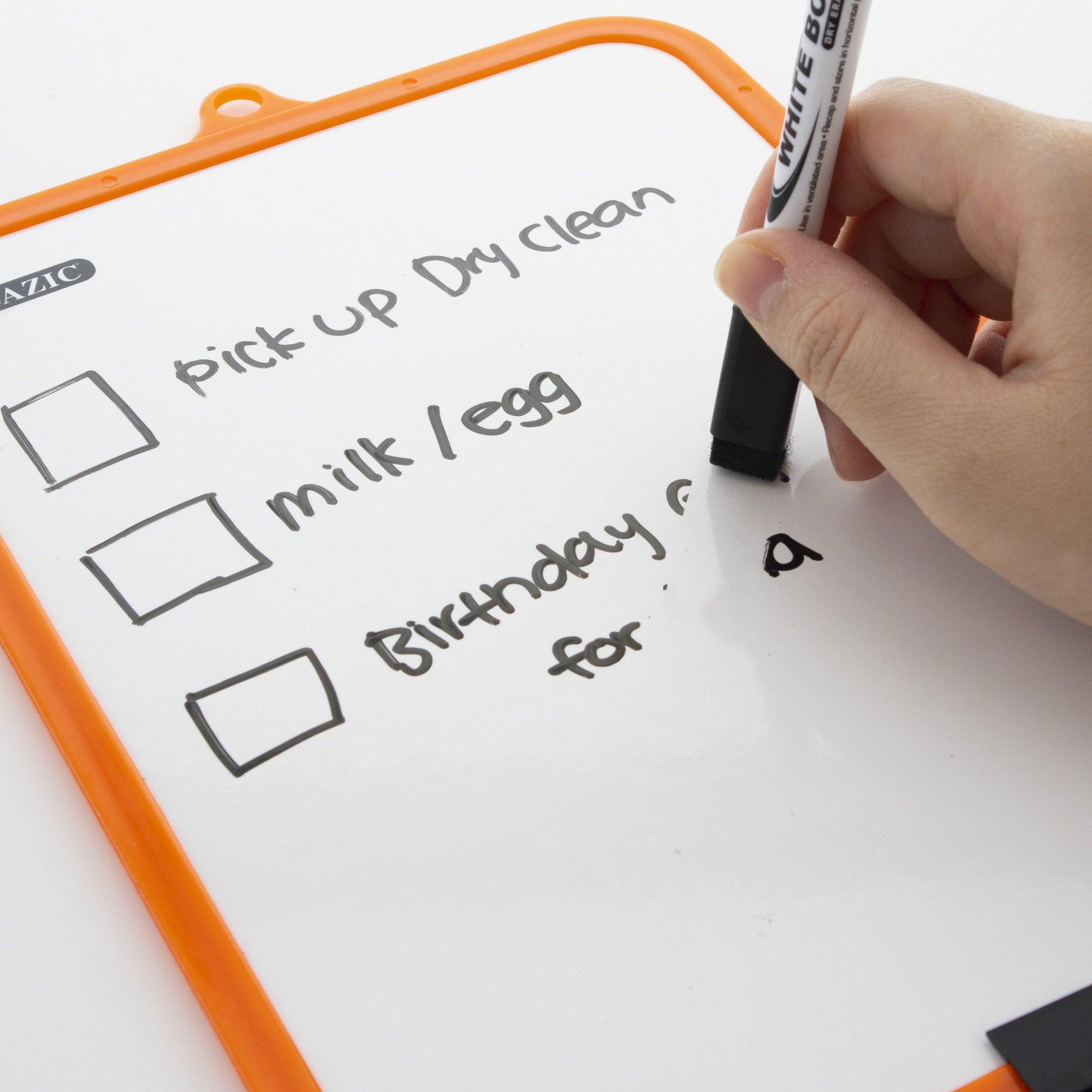 Double-Sided Dry Erase Board, 7.4 x 10.3 in, with Marker