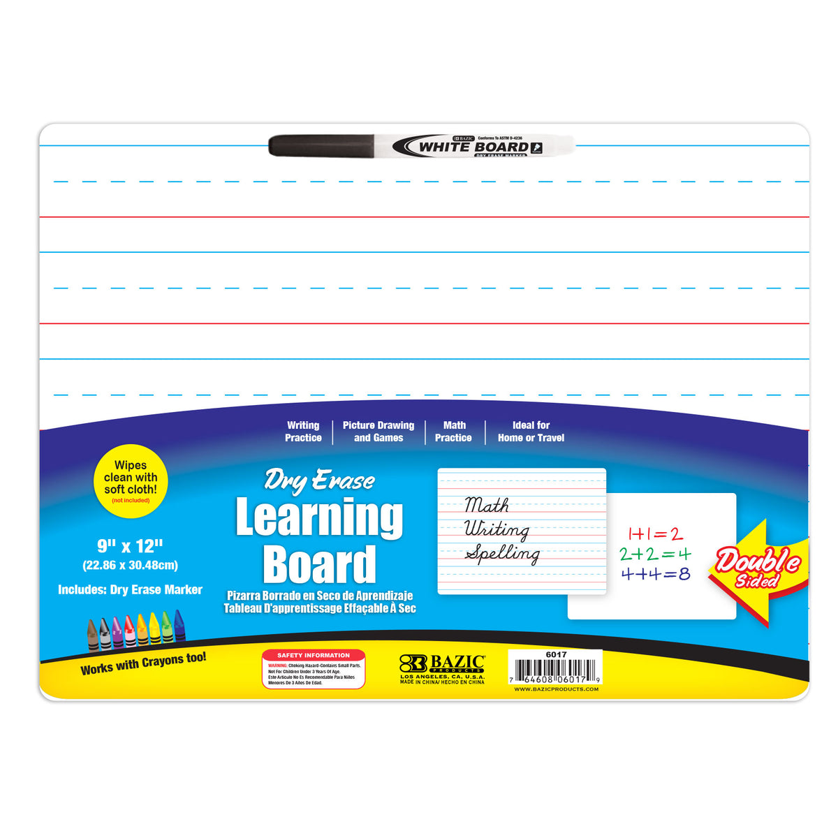 Double Sided Dry Erase Learning Board