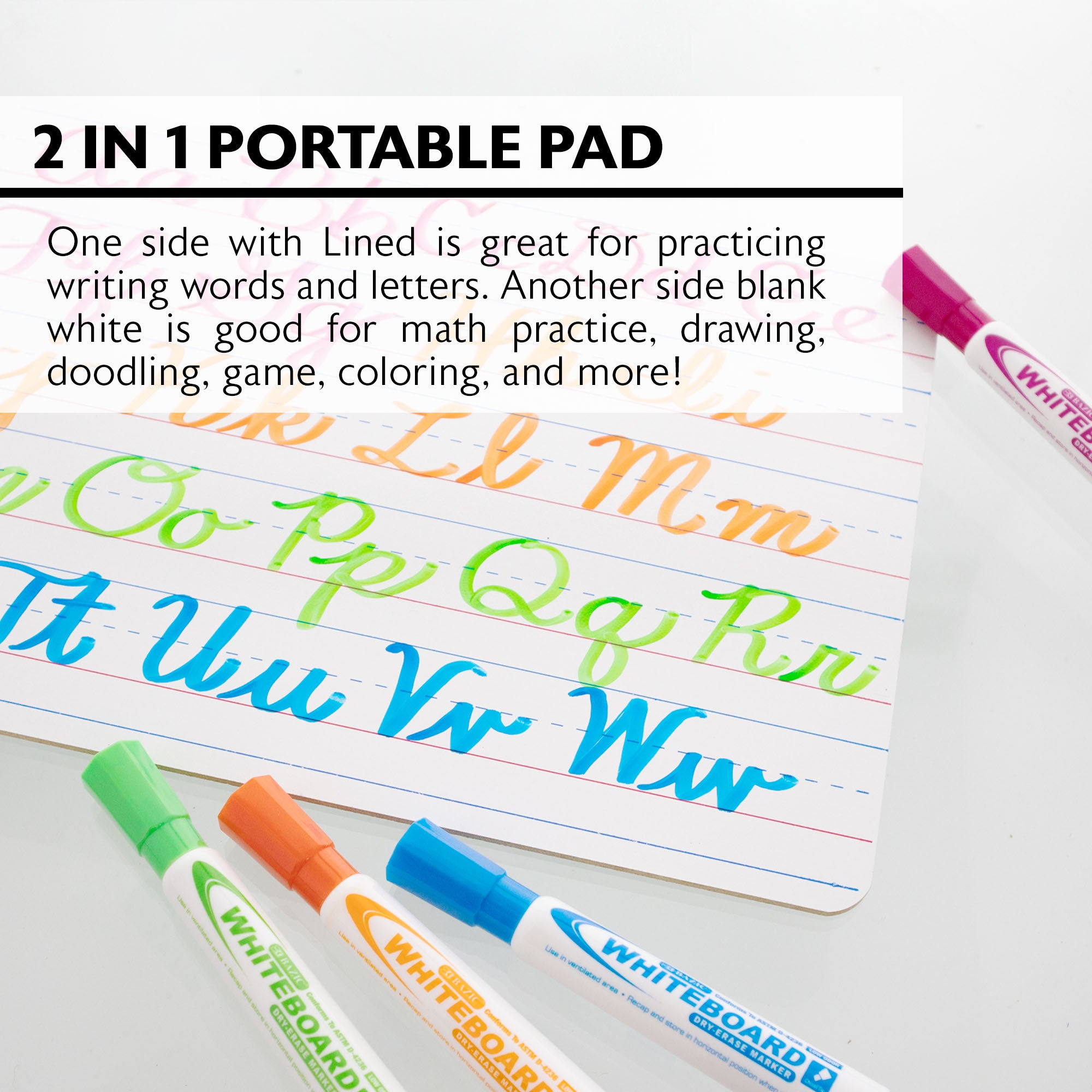 Dry Erase Lapboard, 9" x 12", Double-Sided