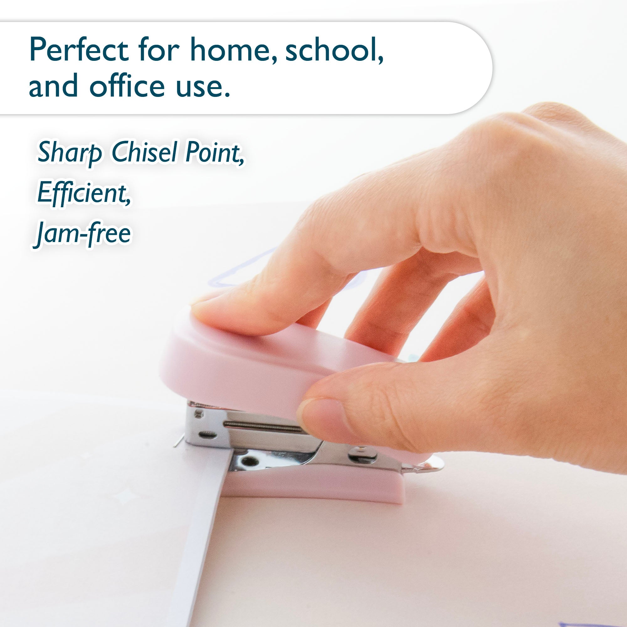 Mini Pastel Stapler with 500 Staples, 26/6 Standard