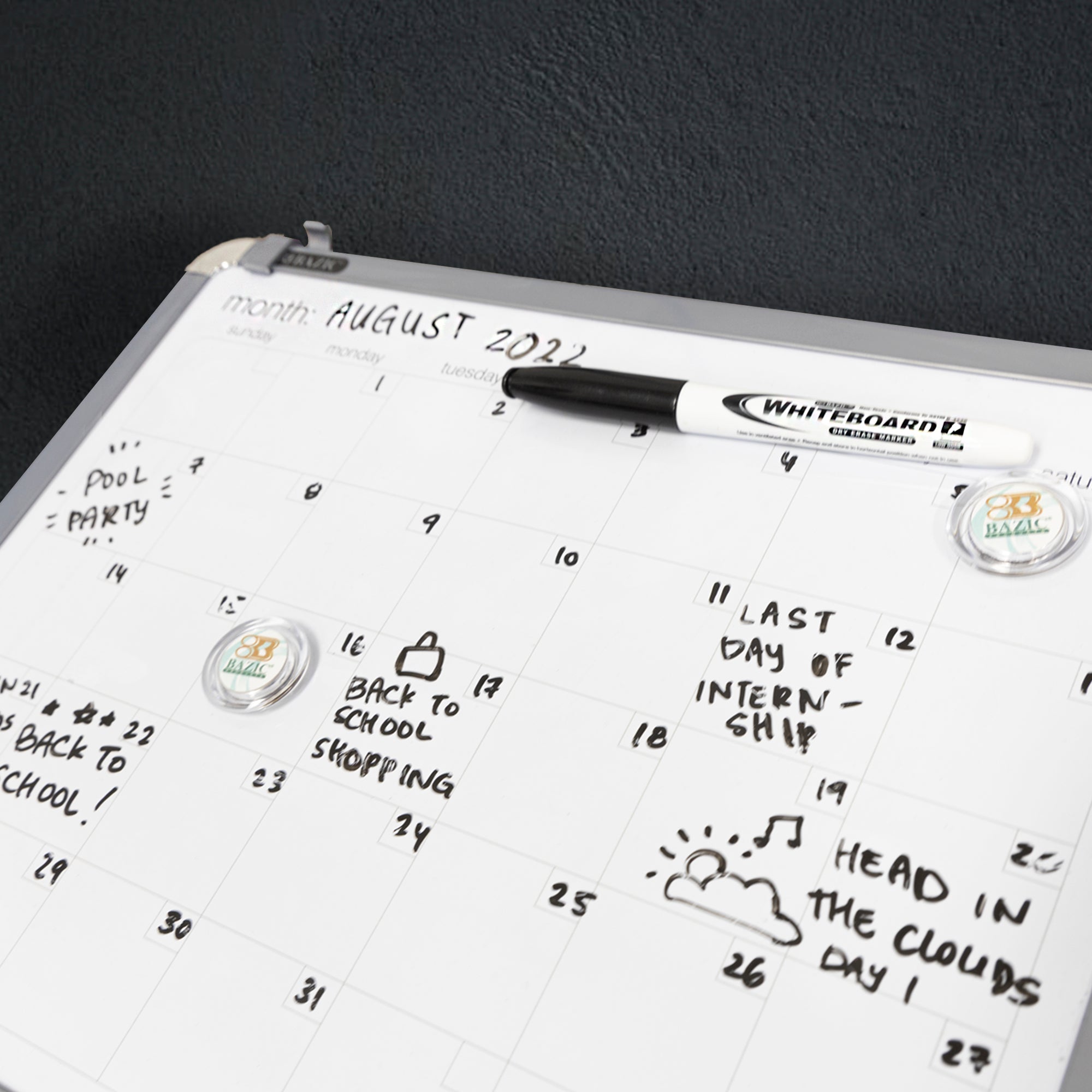 CLASSIQUE Magnetic Dry Erase Calendar Board, 11 x 14 in