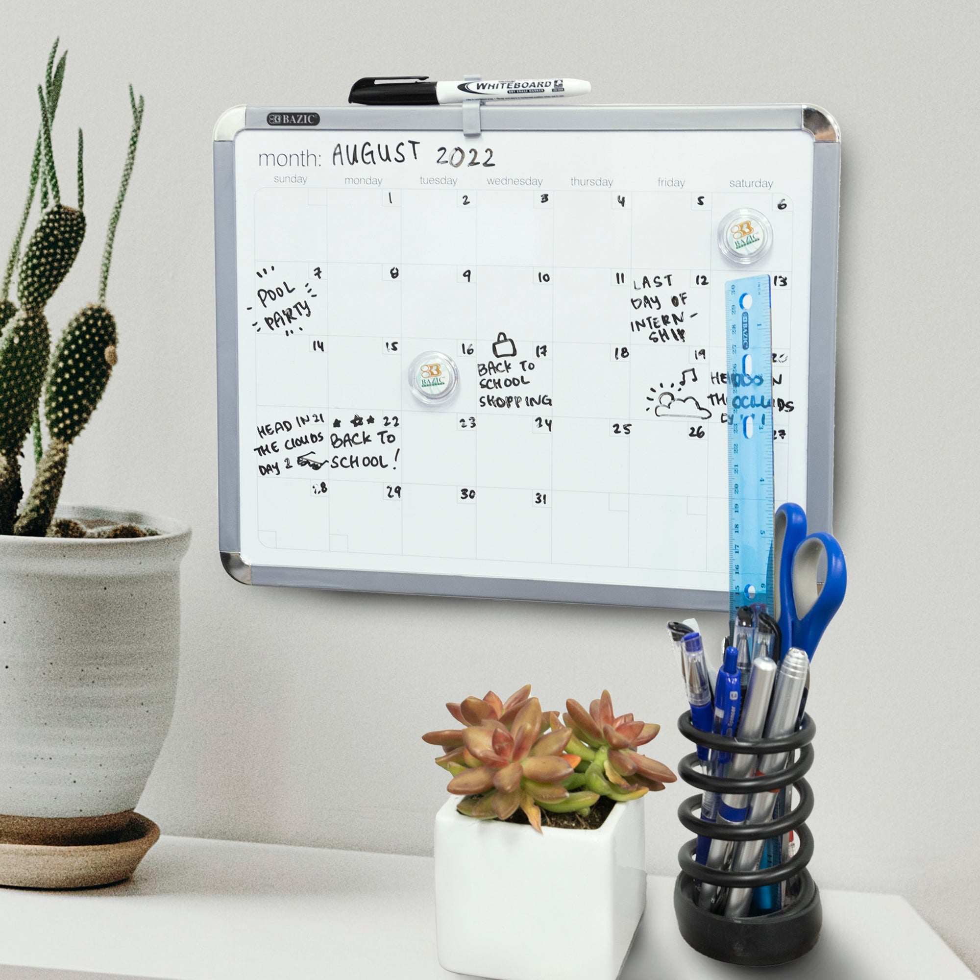 CLASSIQUE Magnetic Dry Erase Calendar Board, 11 x 14 in