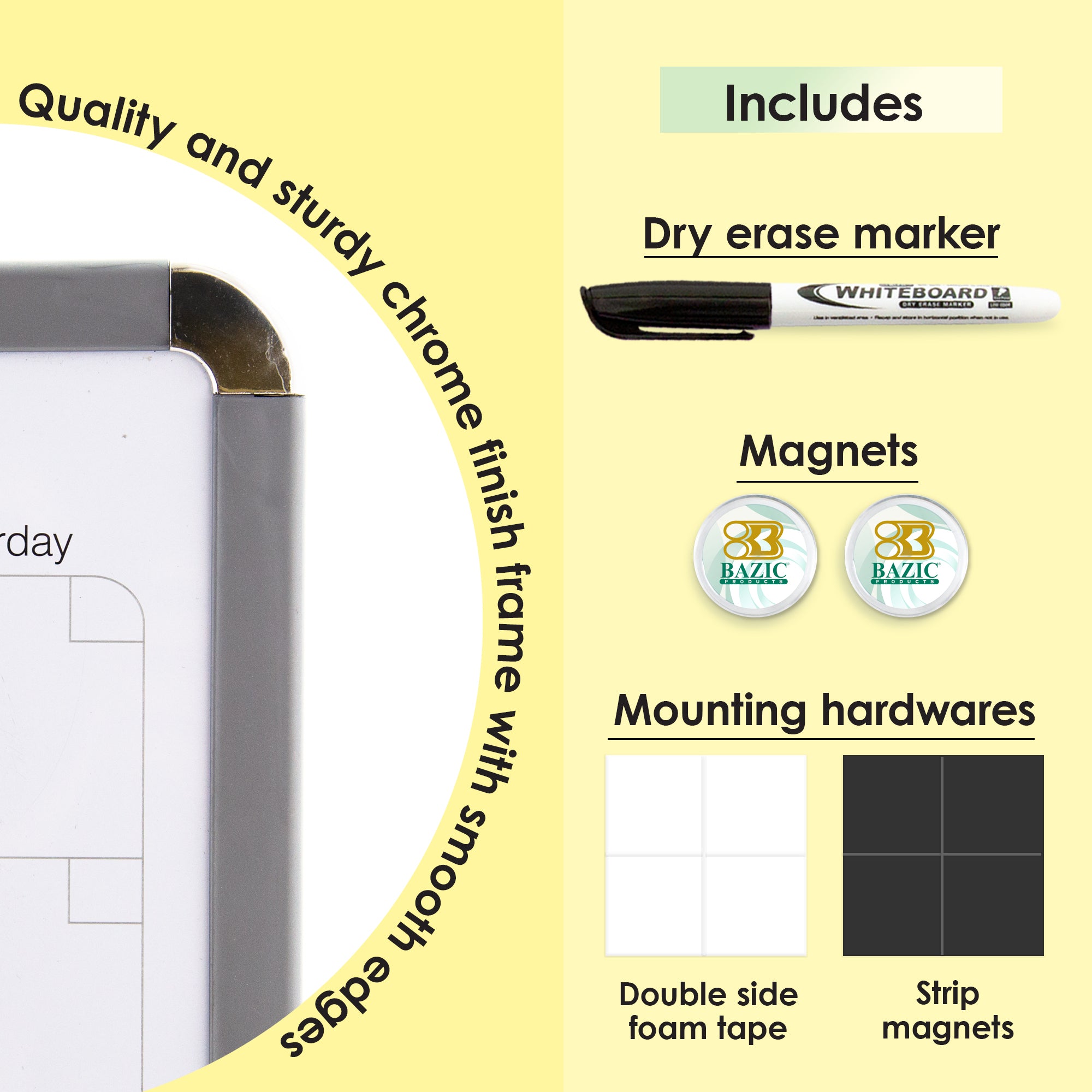 CLASSIQUE Magnetic Dry Erase Calendar Board, 11 x 14 in