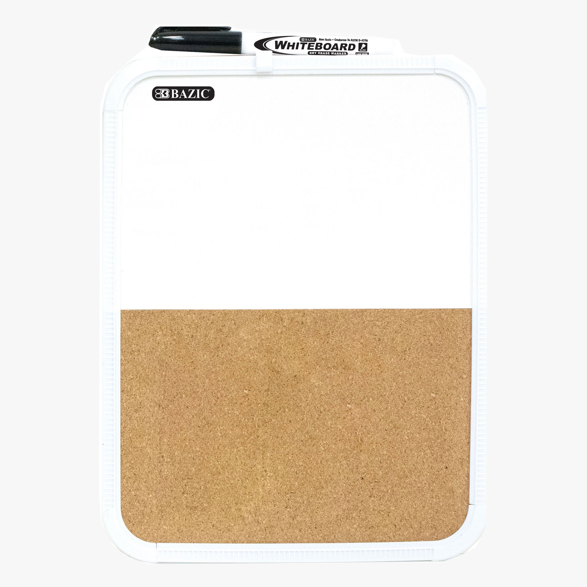 Dry Erase and Cork Combo Board, 8.5 x 11 in, with Marker