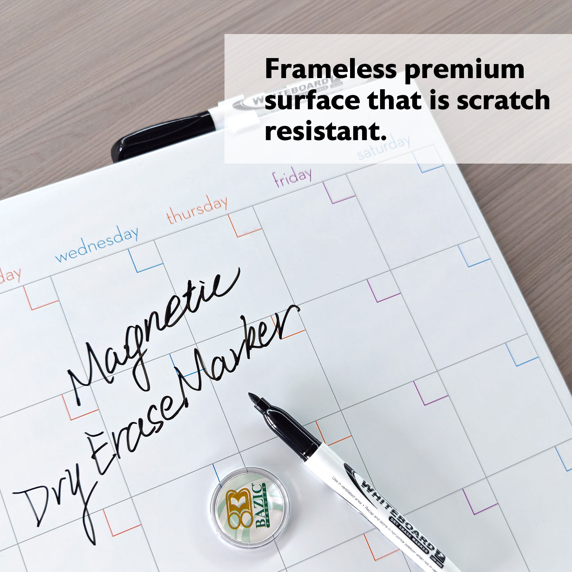 CUBIX Magnetic Dry Erase Calendar Tile, 14 x 14 in