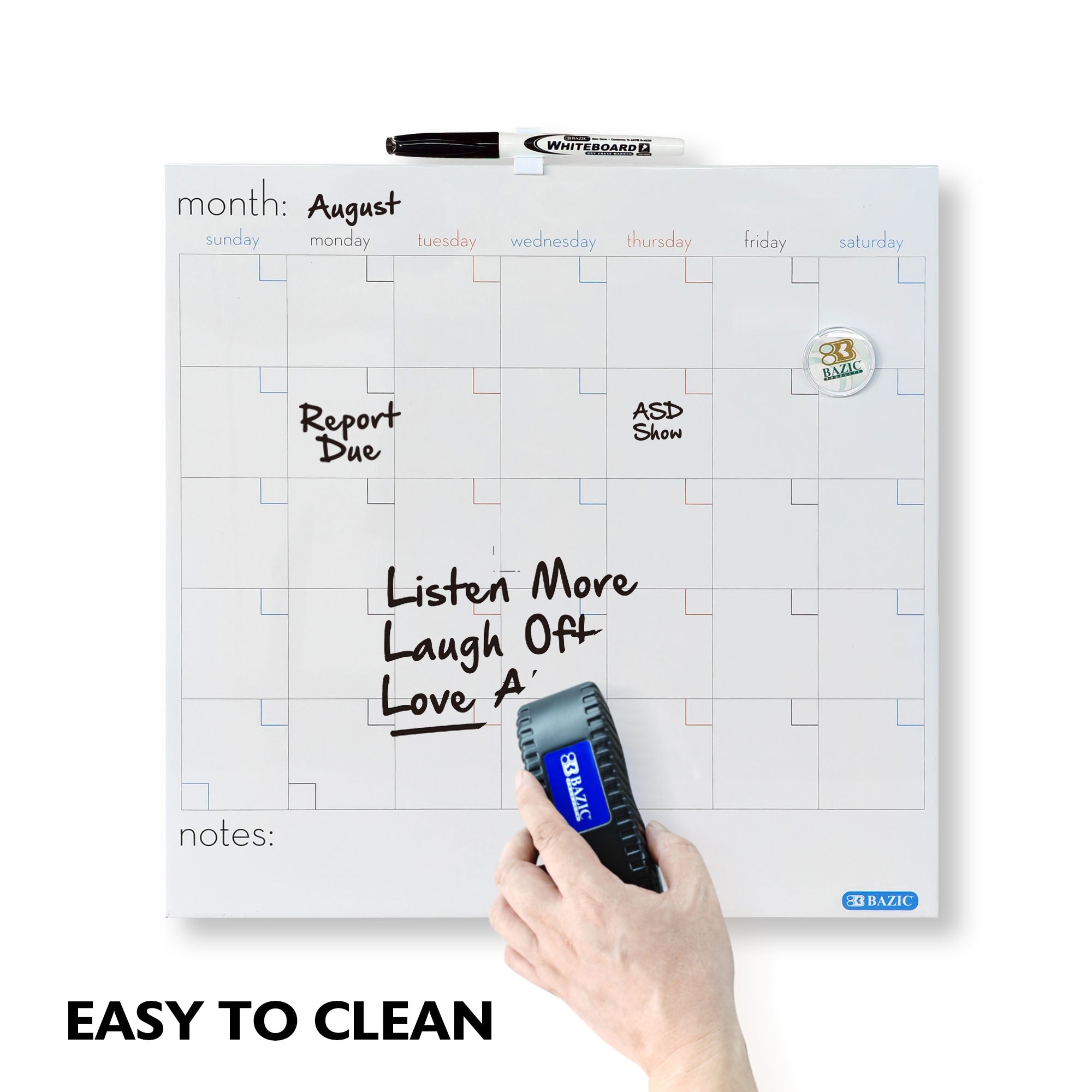 CUBIX Magnetic Dry Erase Calendar Tile, 14 x 14 in
