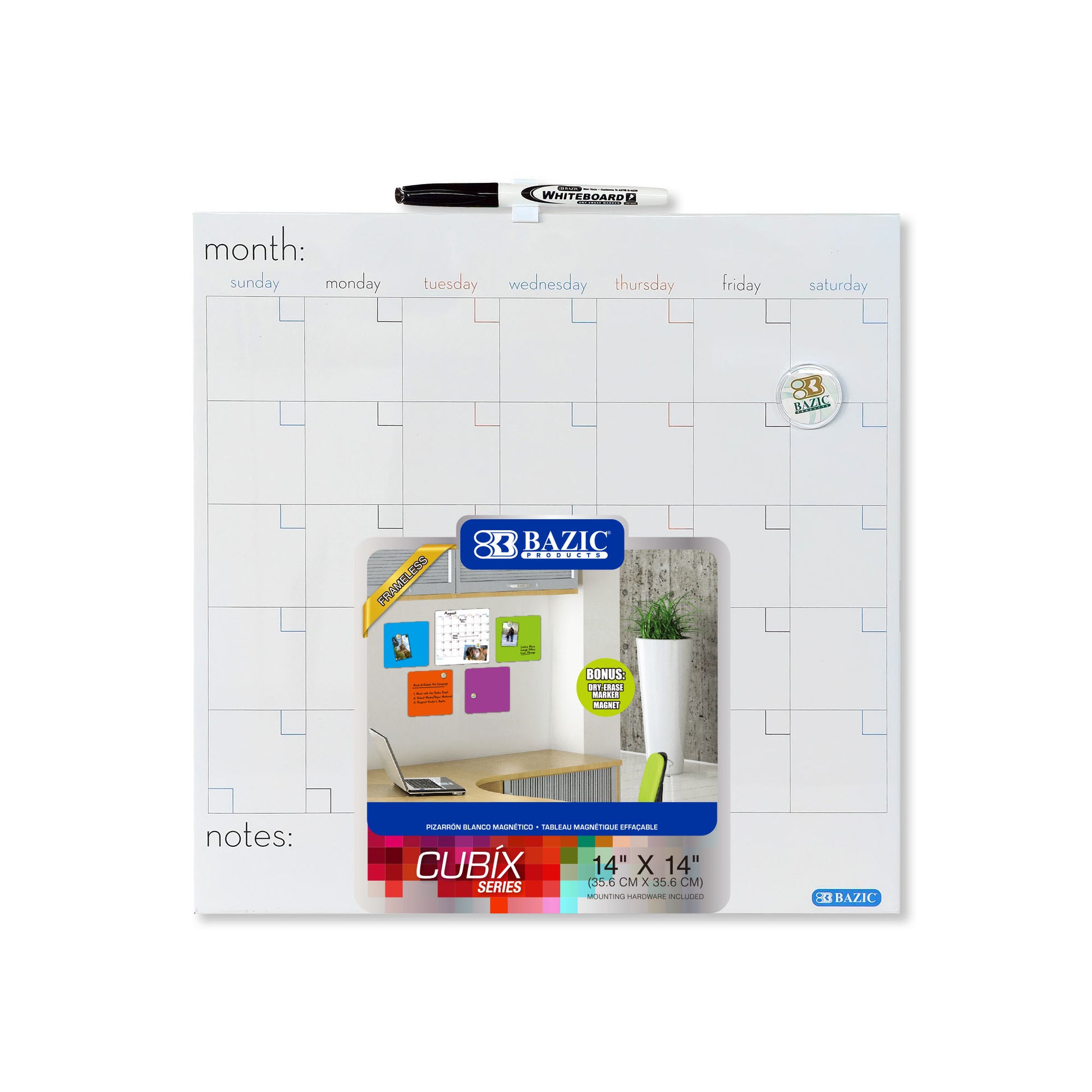CUBIX Magnetic Dry Erase Calendar Tile