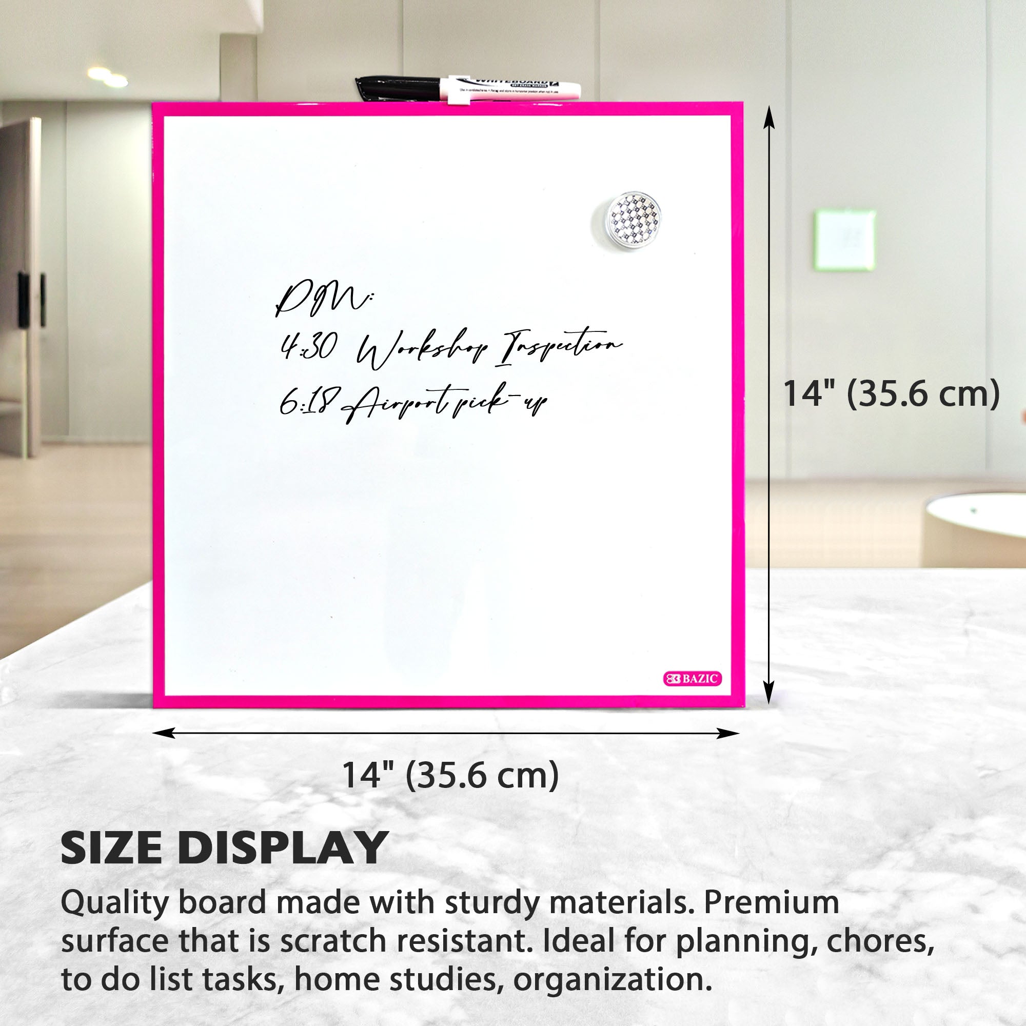 CUBIX Magnetic Dry Erase Tile, 14 x 14 in, Board Build