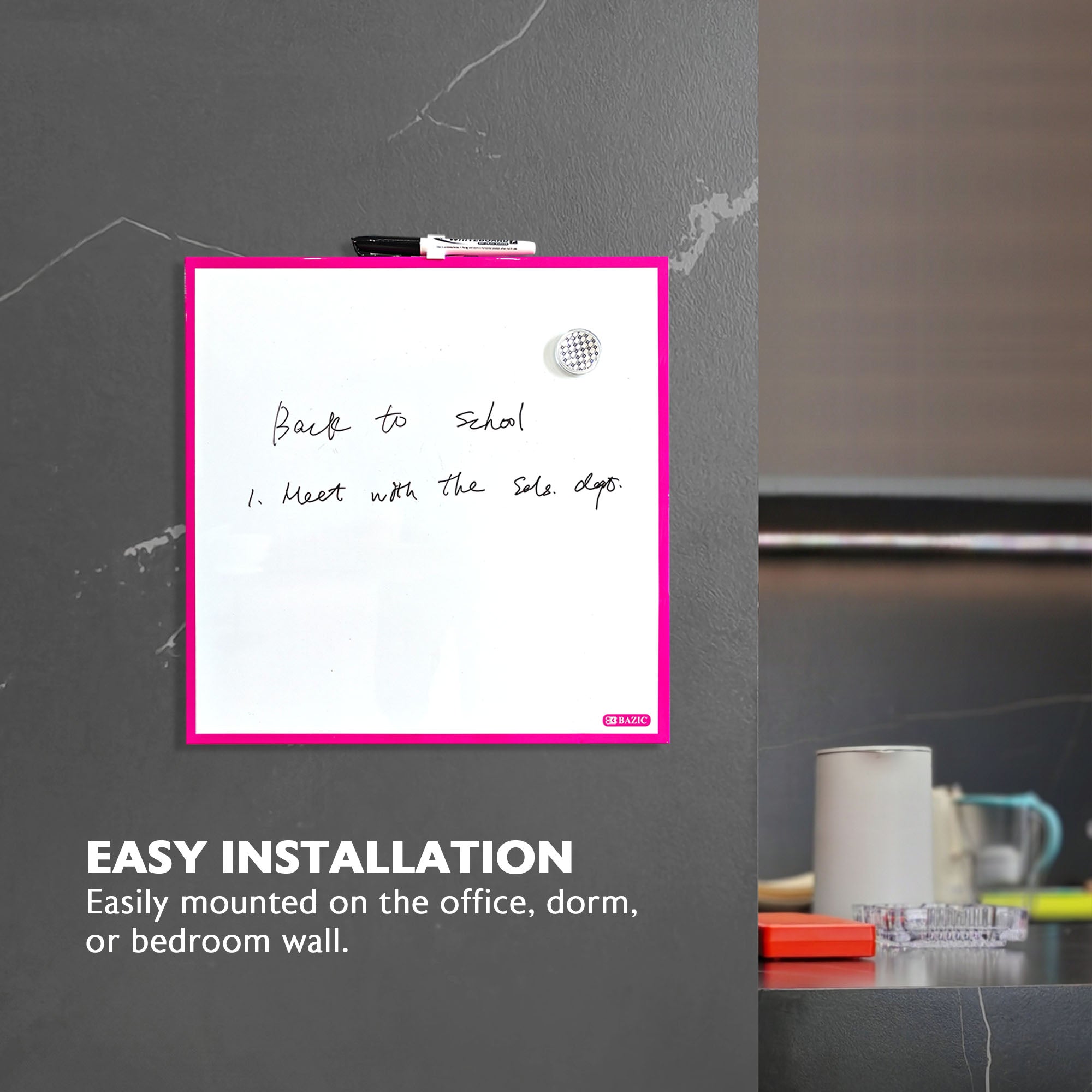 CUBIX Magnetic Dry Erase Tile, 14 x 14 in, Board Build