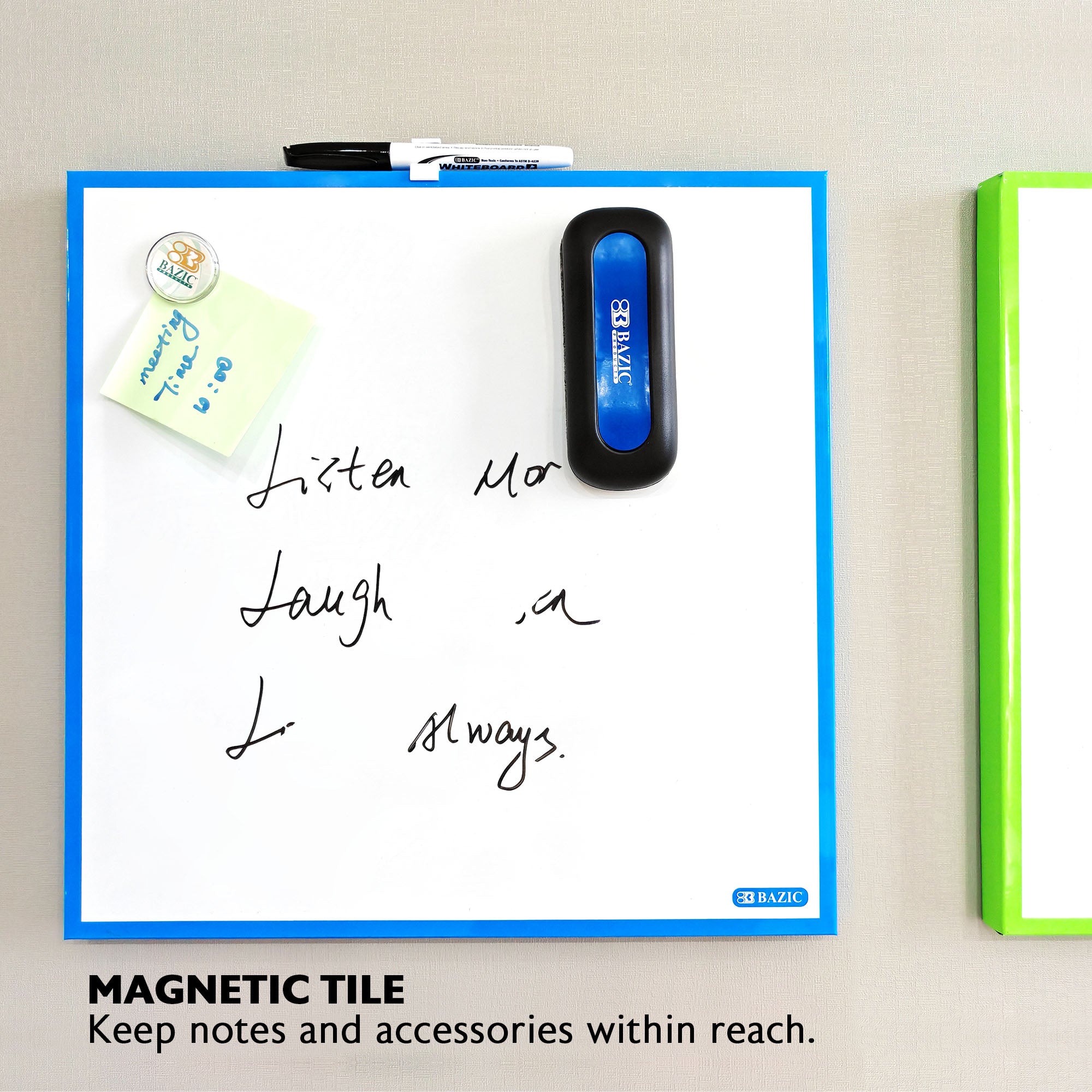 CUBIX Magnetic Dry Erase Tile, 14 x 14 in, Board Build