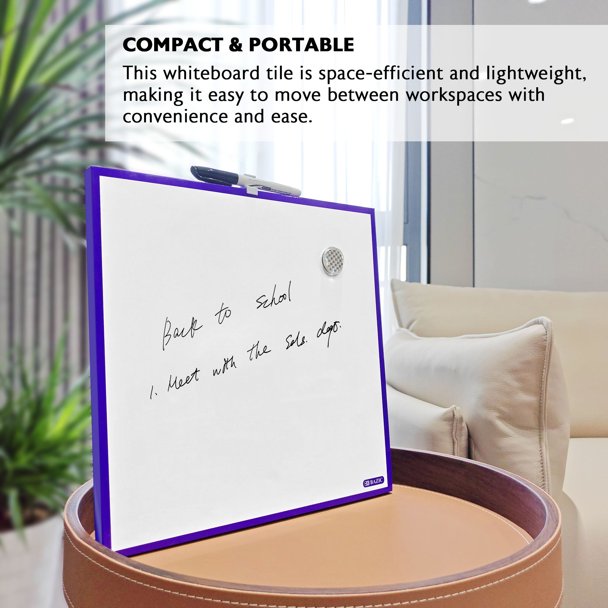 CUBIX Magnetic Dry Erase Tile, 14 x 14 in, Board Build